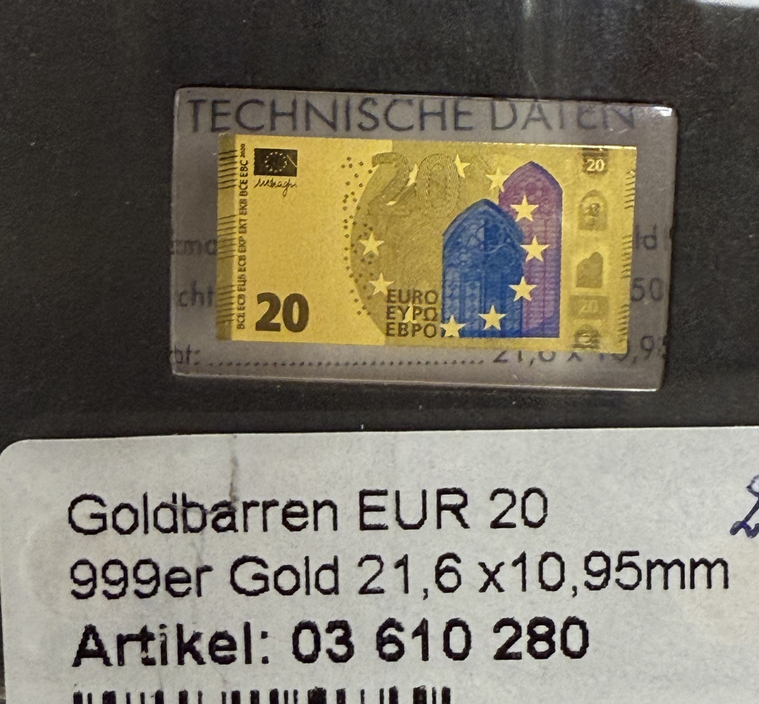 Gold Bars - Euro Banknotes Series - 13 Gold .999 Miniature Bars Featuring €5–€500 Denominations - Approximately ... - 1 4