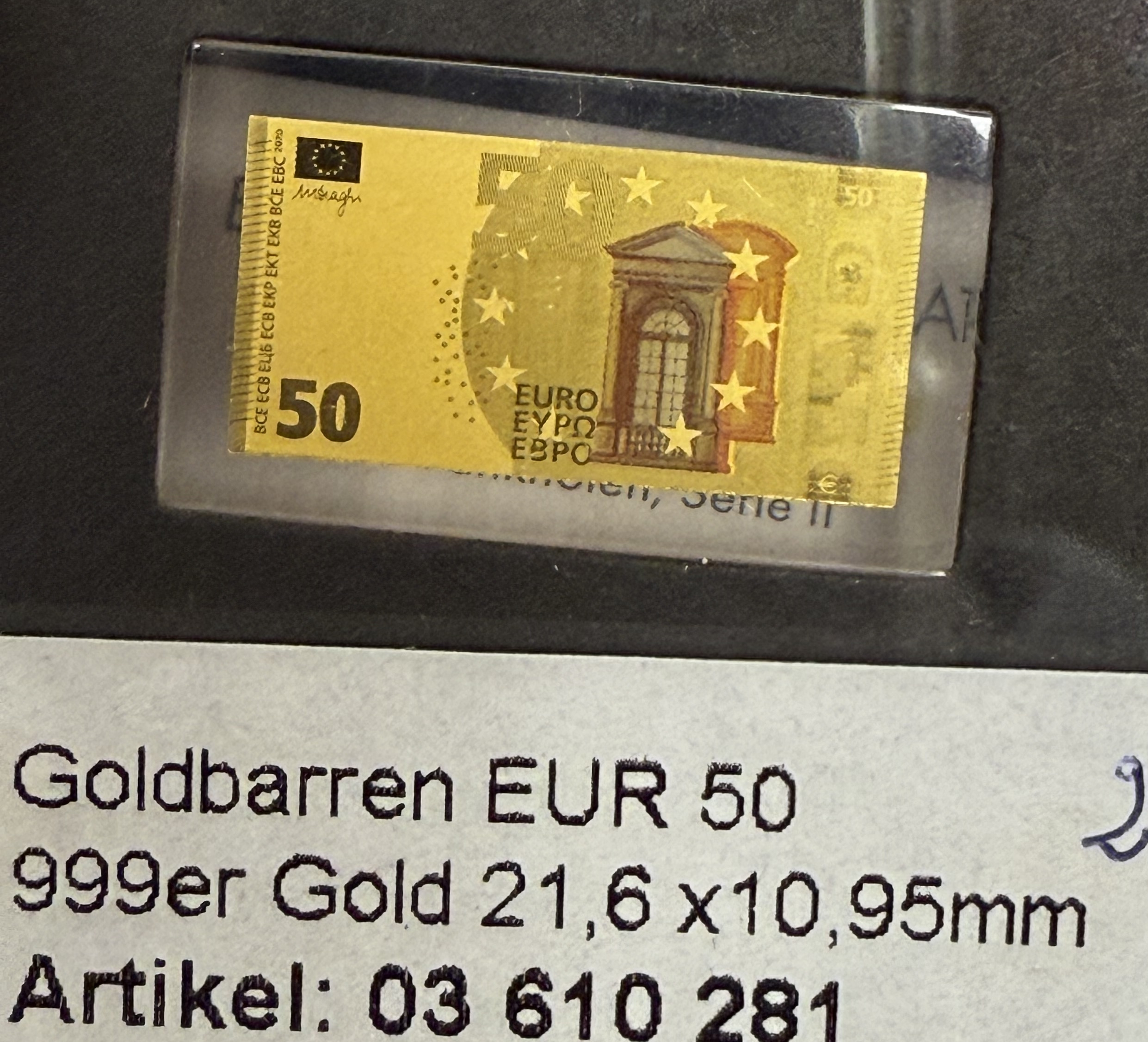 Gold Bars - Euro Banknotes Series - 13 Gold .999 Miniature Bars Featuring €5–€500 Denominations - Approximately ... - 1 6