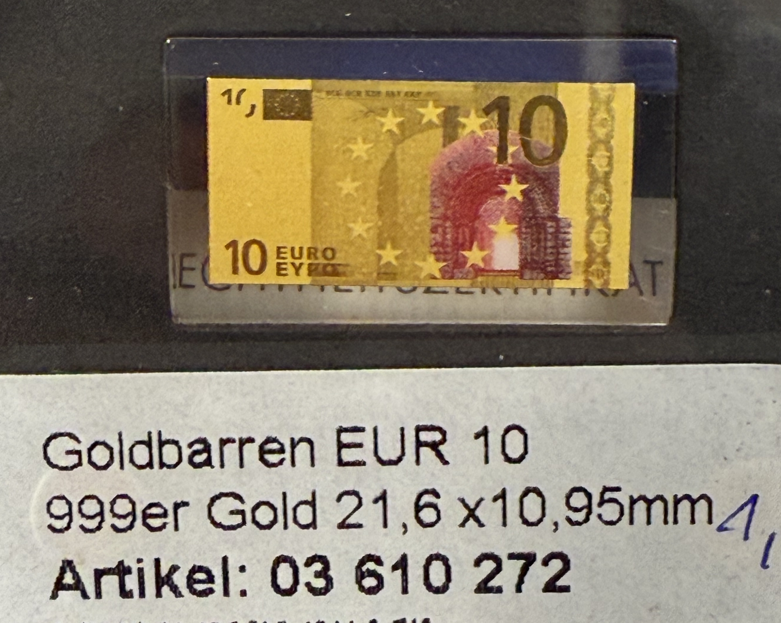 Gold Bars - Euro Banknotes Series - 13 Gold .999 Miniature Bars Featuring €5–€500 Denominations - Approximately ... - 1 15