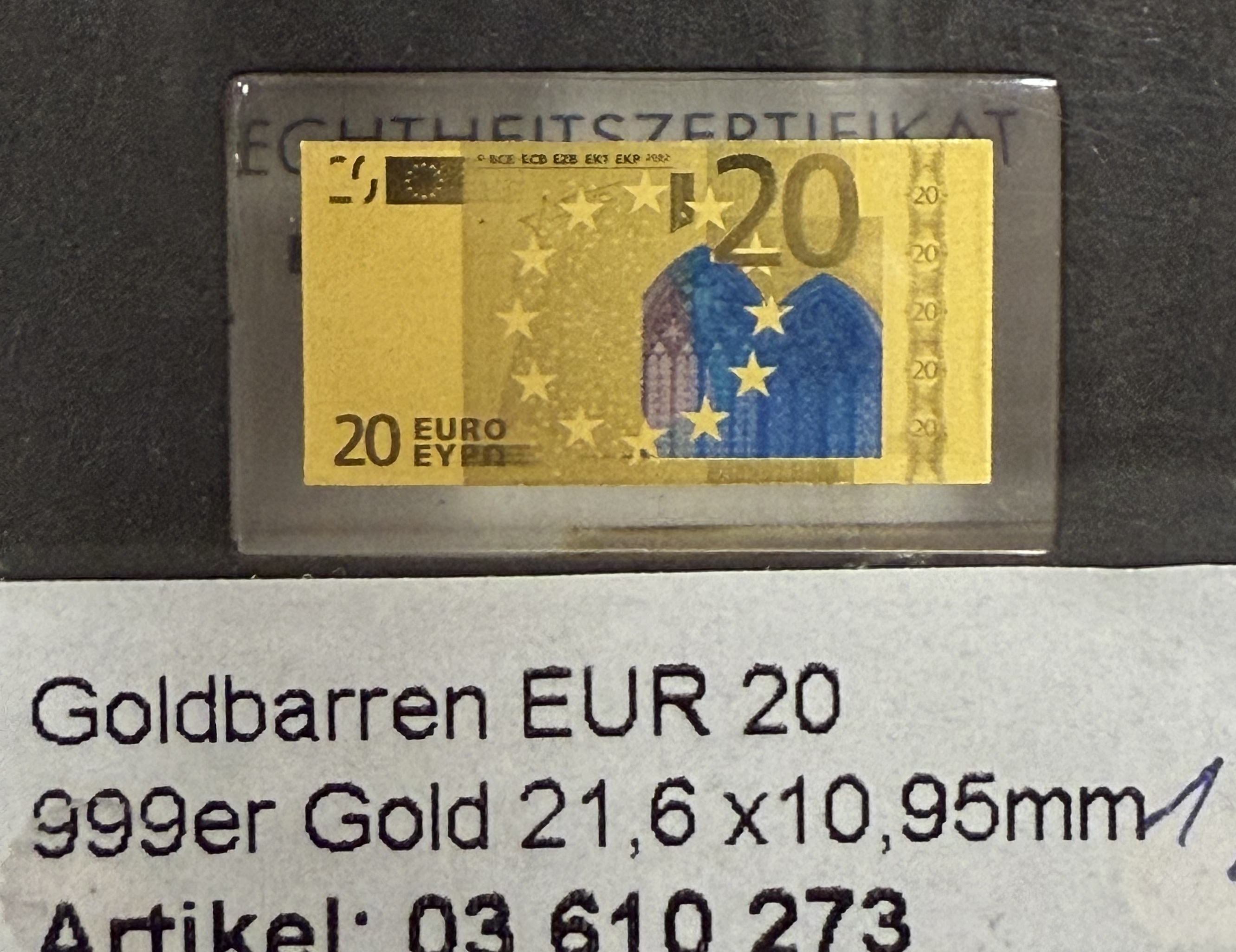 Gold Bars - Euro Banknotes Series - 13 Gold .999 Miniature Bars Featuring €5–€500 Denominations - Approximately ... - 1 17