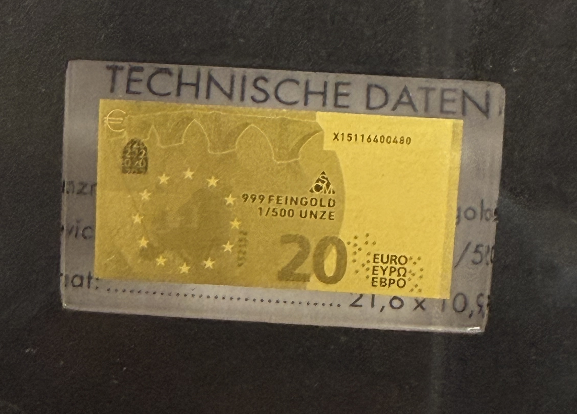 Gold Bars - Euro Banknotes Series - 13 Gold .999 Miniature Bars Featuring €5–€500 Denominations - Approximately ... - 1 5