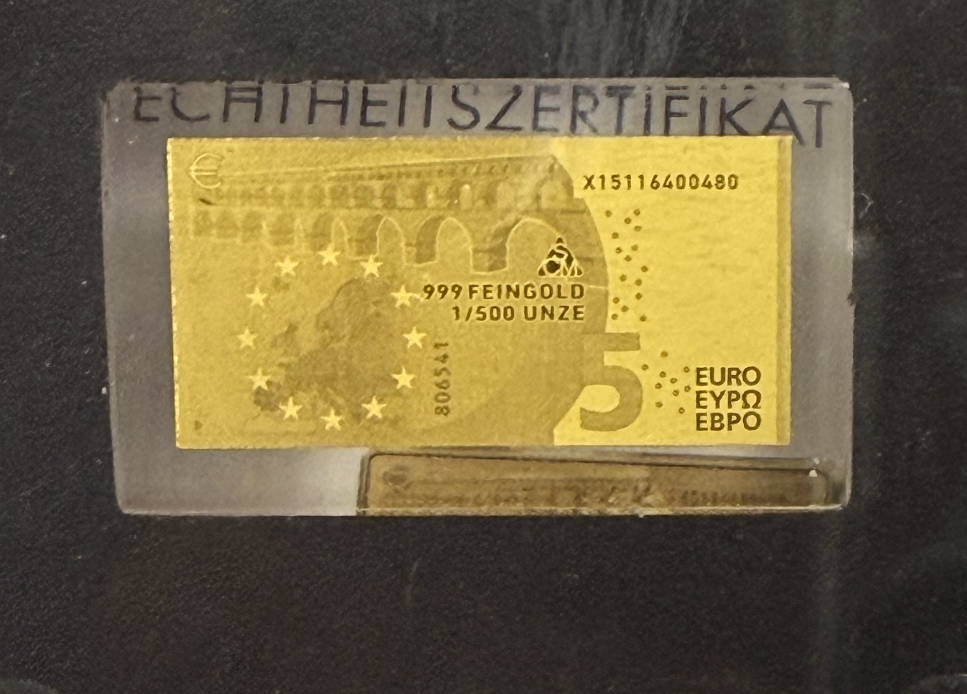 Gold Bars - Euro Banknotes Series - 13 Gold .999 Miniature Bars Featuring €5–€500 Denominations - Approximately ... - 1 1