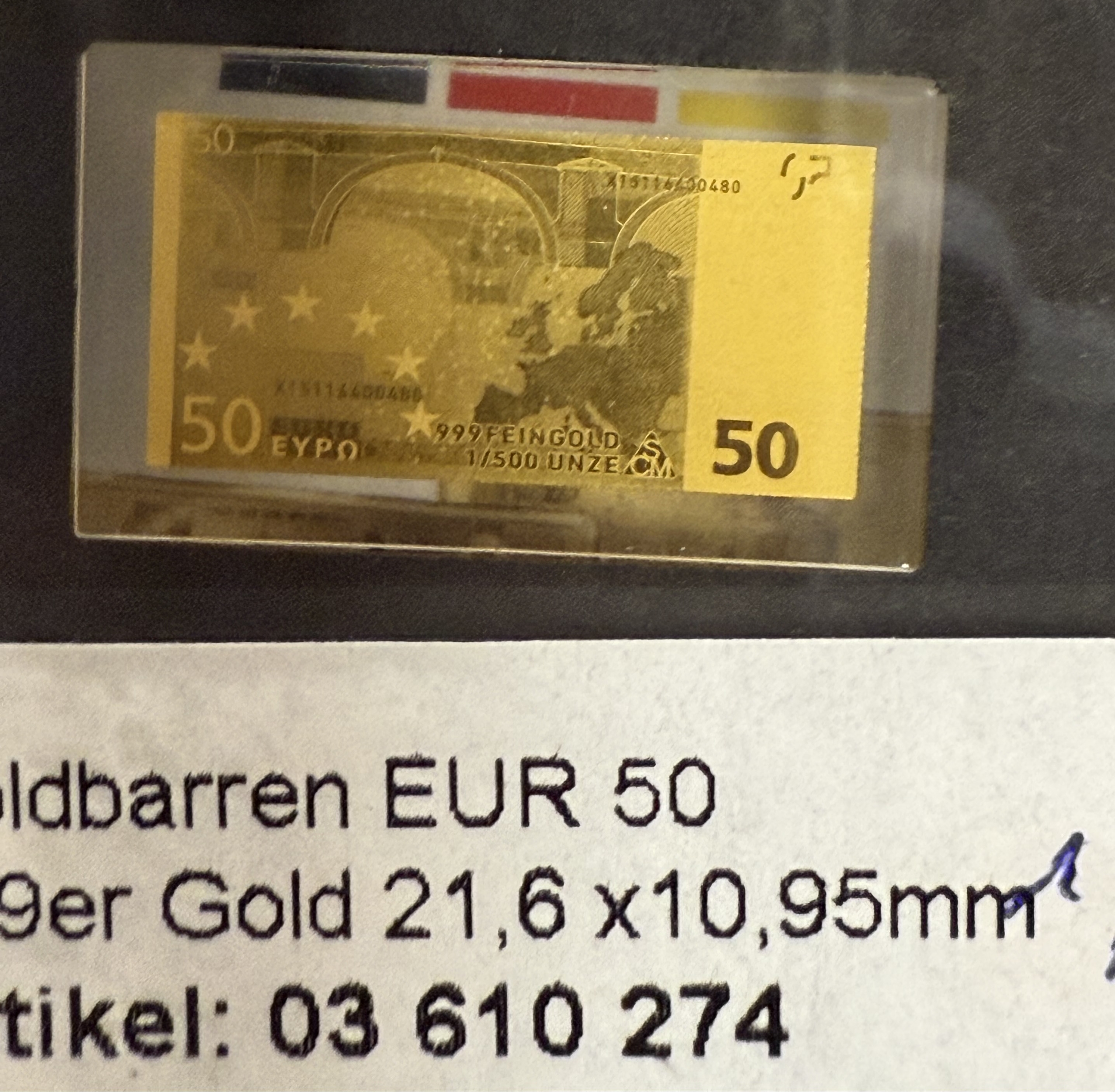 Gold Bars - Euro Banknotes Series - 13 Gold .999 Miniature Bars Featuring €5–€500 Denominations - Approximately ... - 1 20