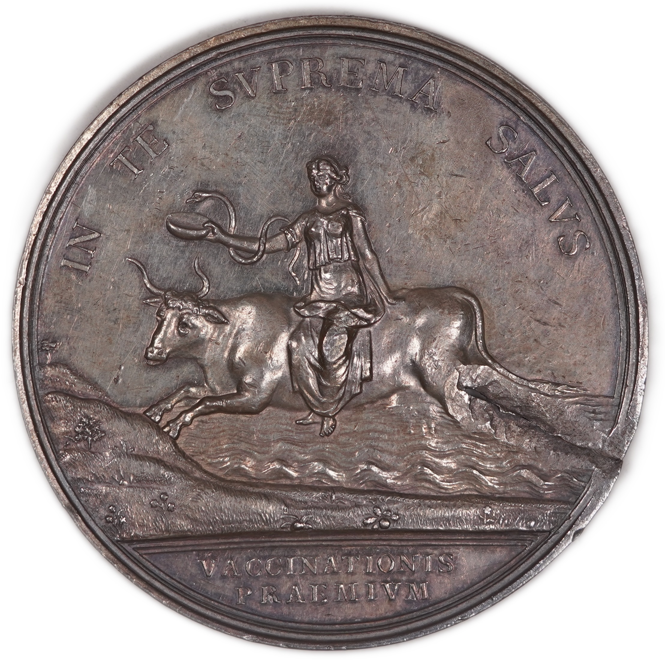Judaica / Zionism - Prussia, State Medical Vaccination Medal - Jewish Medallist Abraham Abramson - Silvered Metal - 1 1