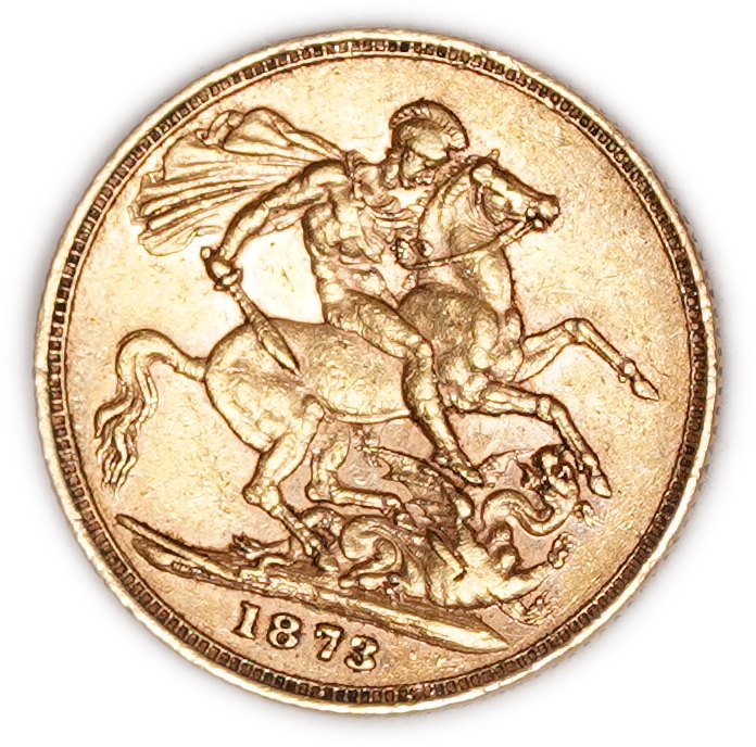 Great Britain - 1 Sovereign 1873 - Queen Victoria - Young Head - St. George Reverse - Spink 3856A - Marsh 86 - Gold ... - 1 0
