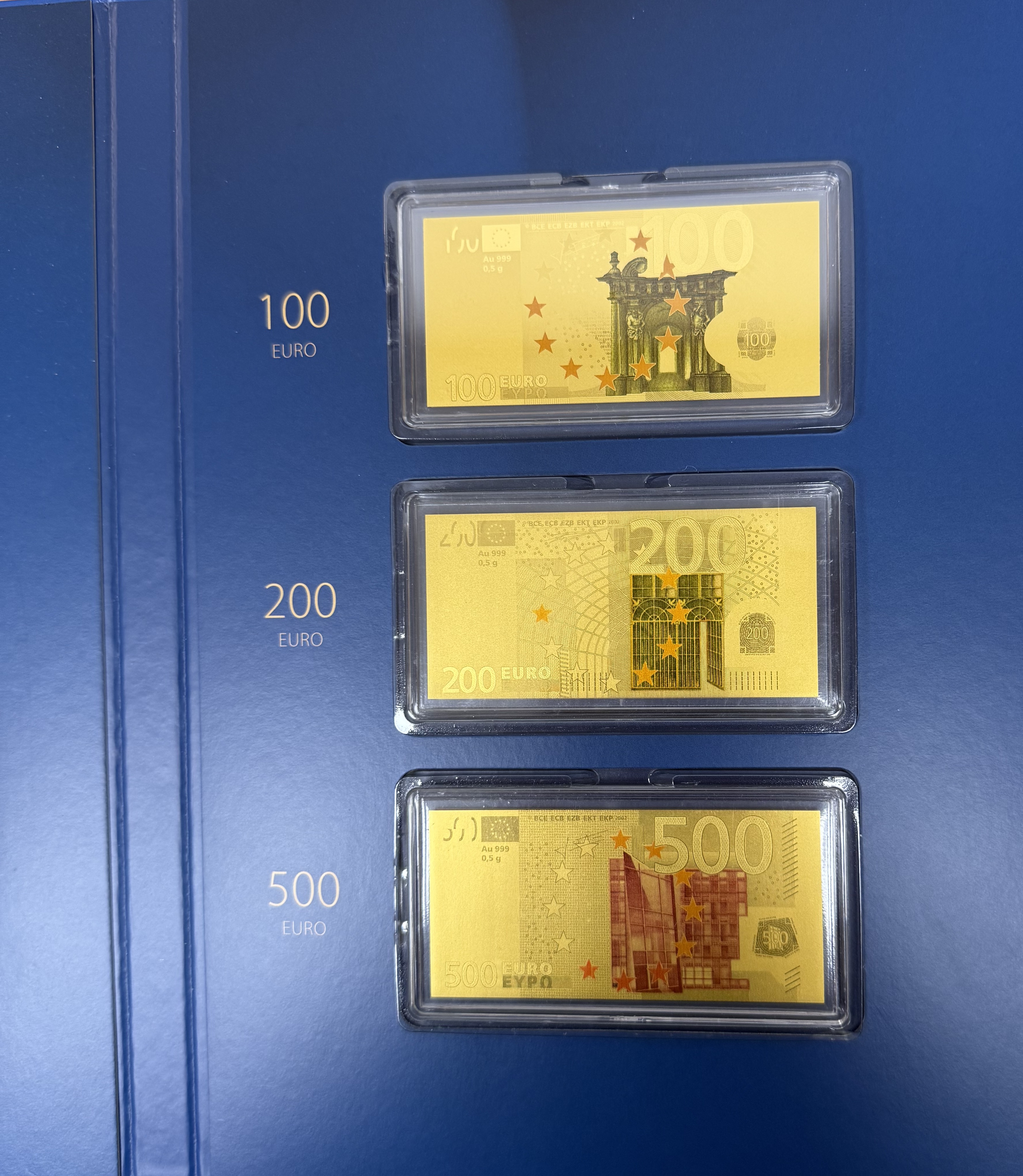 Germany - Set of 7 Gold Euro Banknotes - 15 Years of the Euro in Germany - 5, 10, 20, 50, 100, 200 and 500 Euro - ... - 1 2
