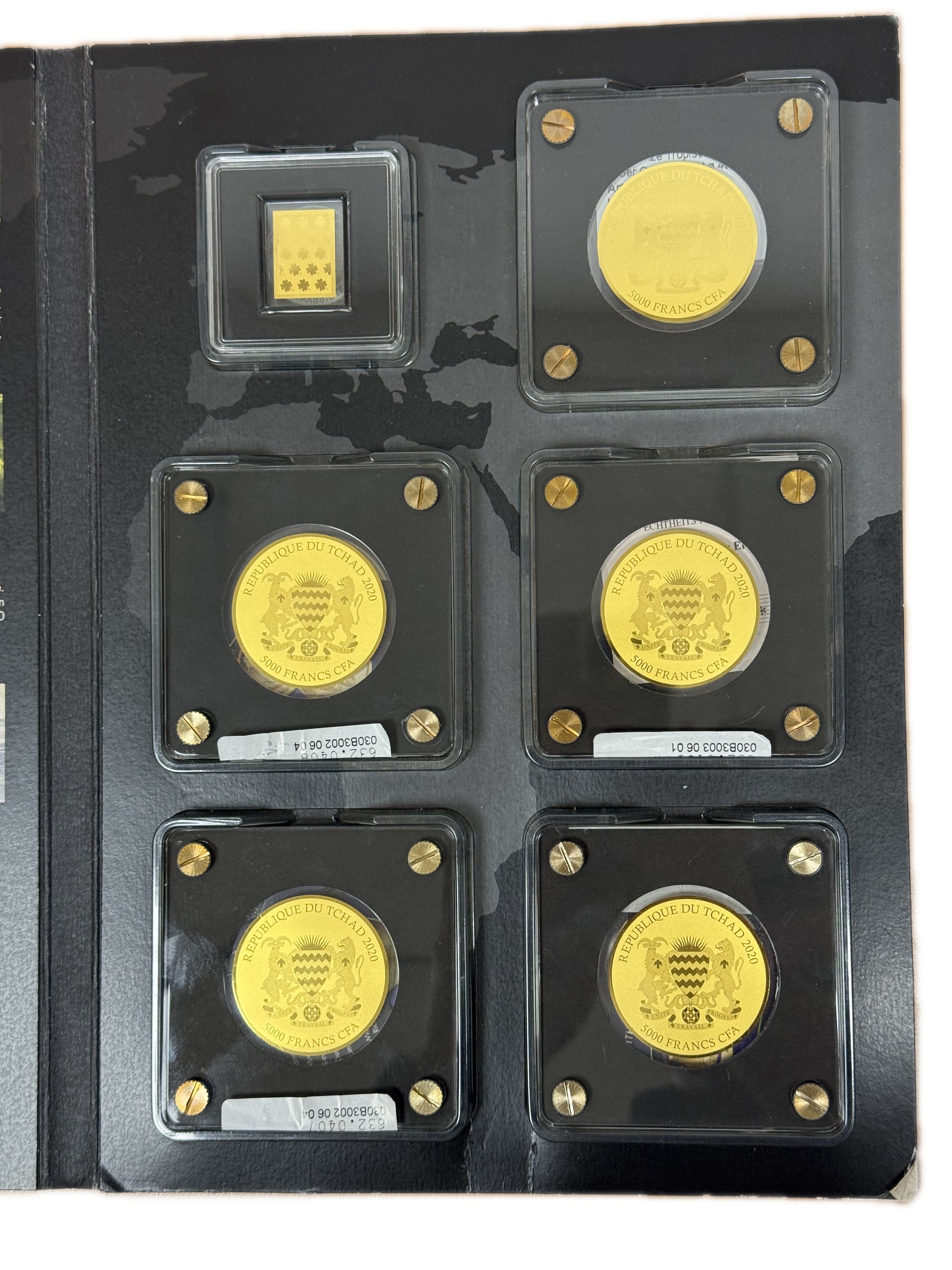 Chad - 5,000 Francs CFA 2020 - Climate Zones of the Earth - Set of 5 Gold 999 Coins and a Gold 999 Clover Bar ... - 1 2