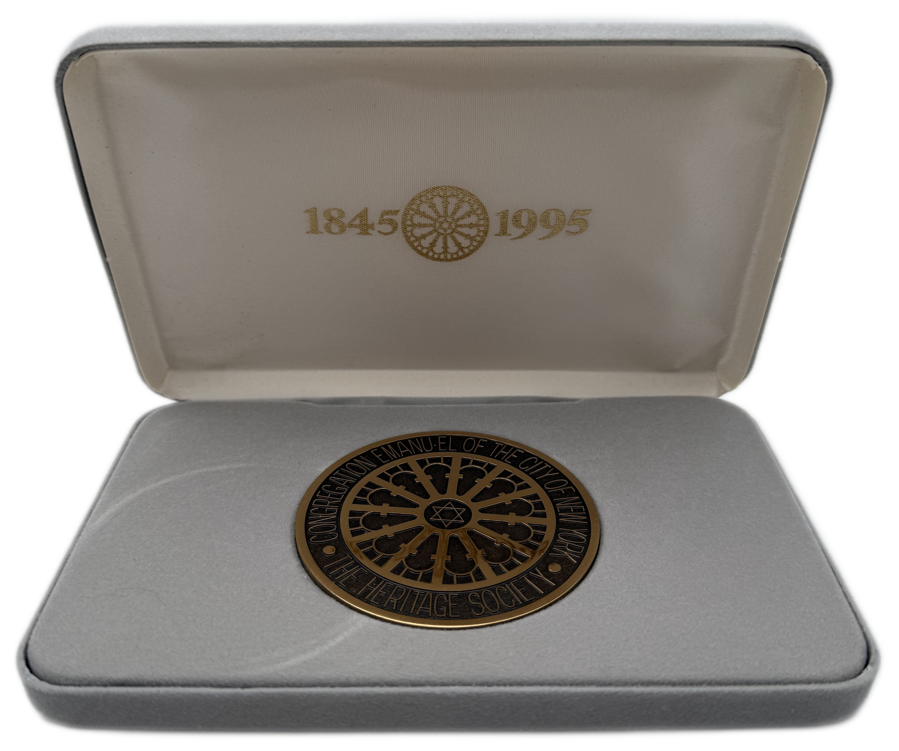 Judaica / Zionism - Congregation Emanu-El Medal, New York City, 1995 - 185 g, 75 mm - 1 0