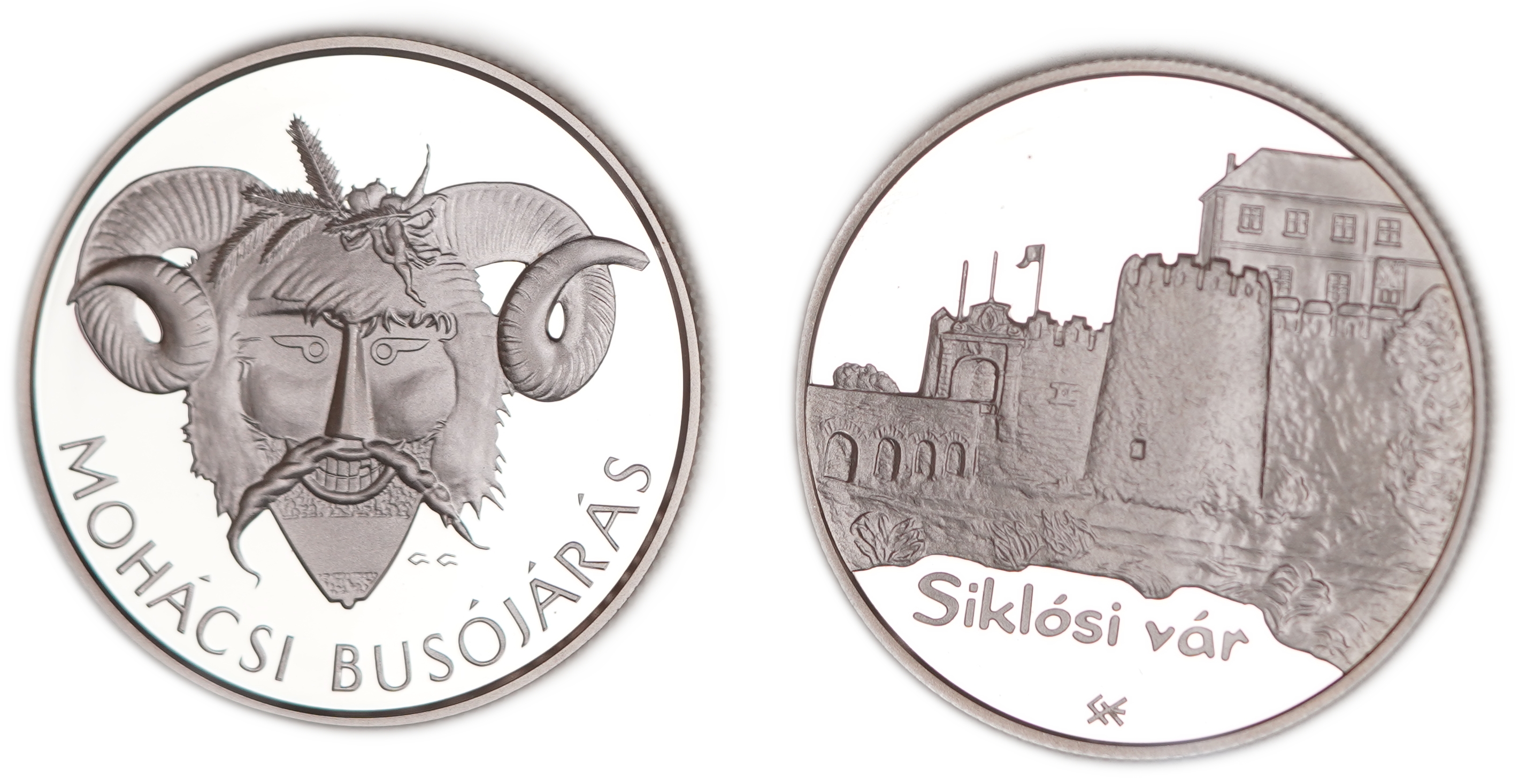 Hungary - Pair of 5,000 Forint Silver Coins, Siklós Castle 2008 and the Busó Festivities of Mohács 2011 - .925 ... - 1 1