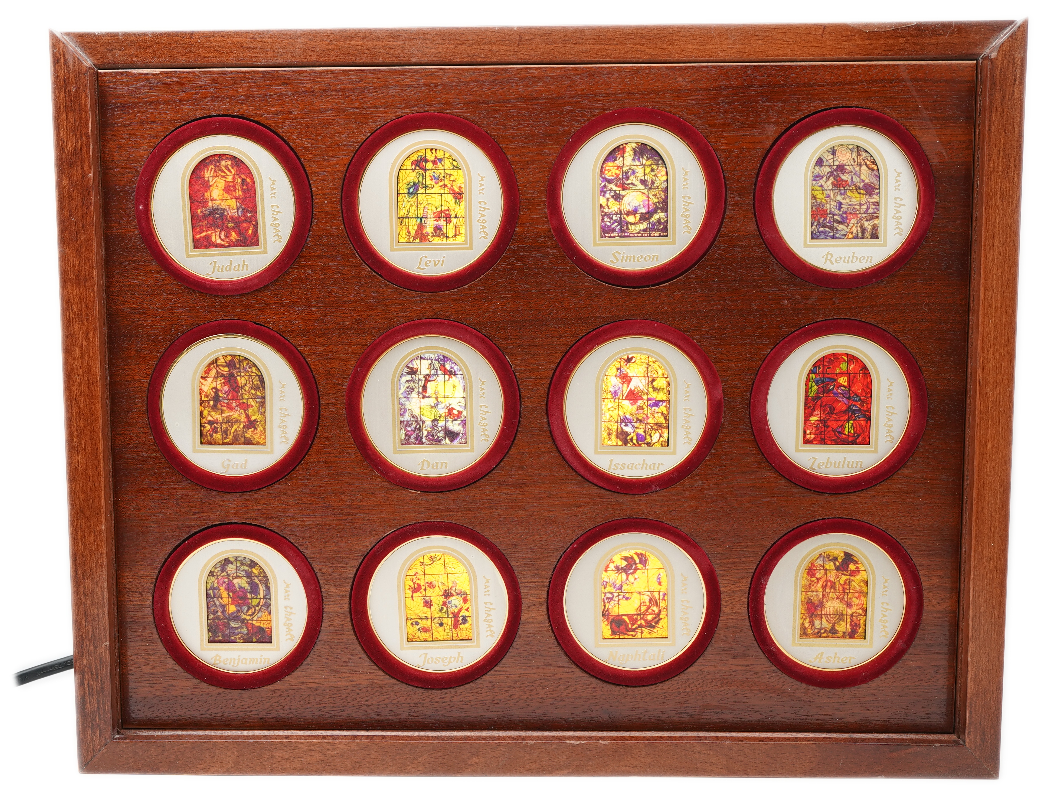 Israel - Marc Chagall, Windows of the Twelve Tribes of Israel - Set of 12 Medals Incorporating Sterling Silver and ... - 1 16