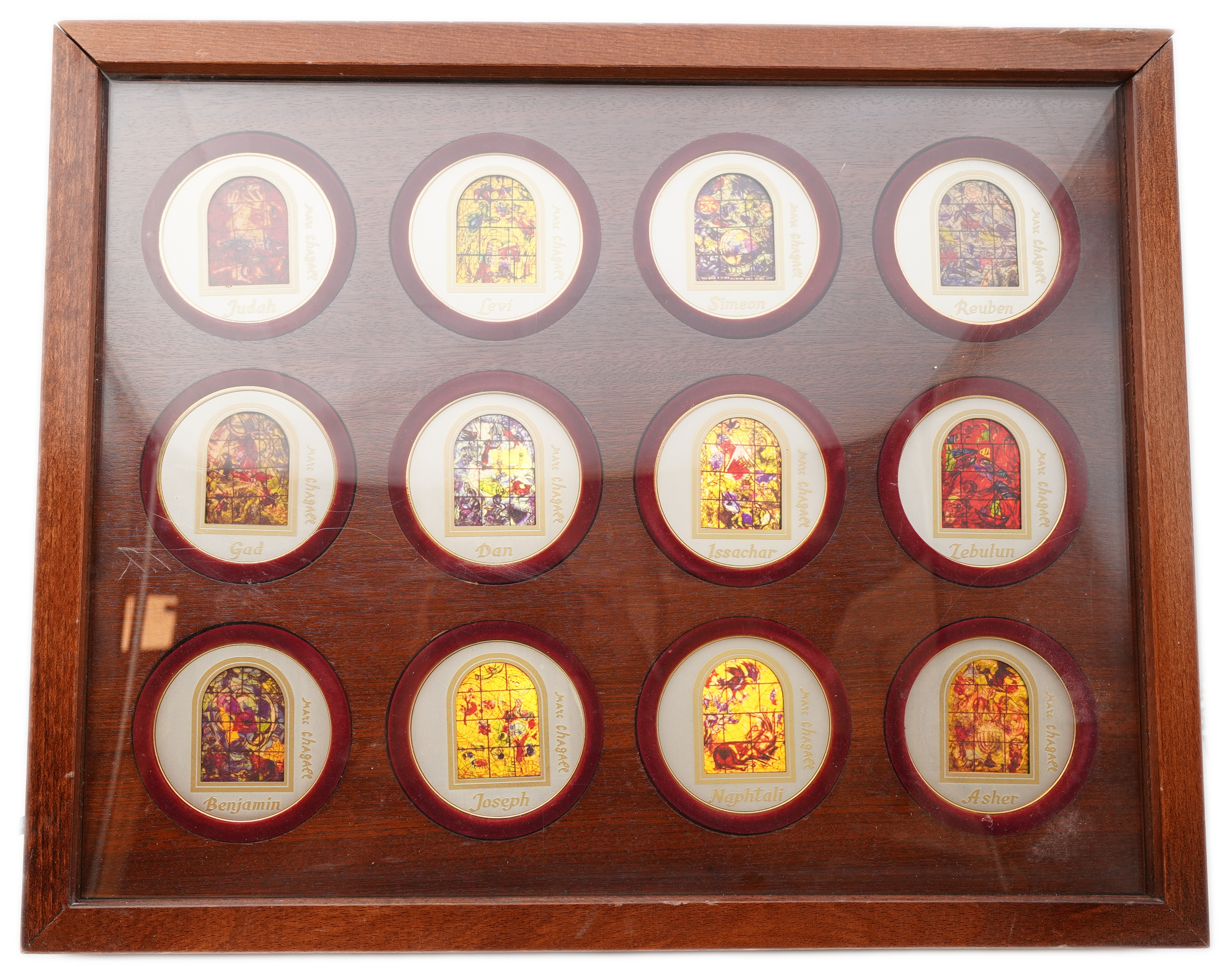 Israel - Marc Chagall, Windows of the Twelve Tribes of Israel - Set of 12 Medals Incorporating Sterling Silver and ... - 1 0