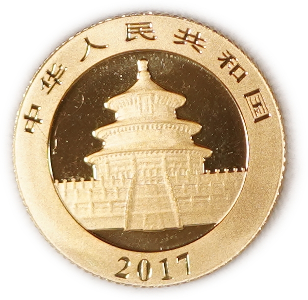 China - 50 Yuan 2017 - Gold Panda - Gold 999, 3g (0.096 oz.) - 1 0