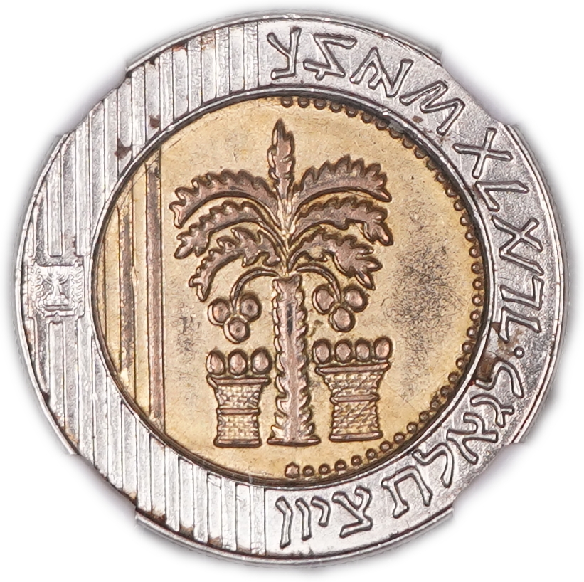 Israel - 10 New Sheqalim 1995, Star / Star of David Variety - Rare - NGC MS 62 - 1 2