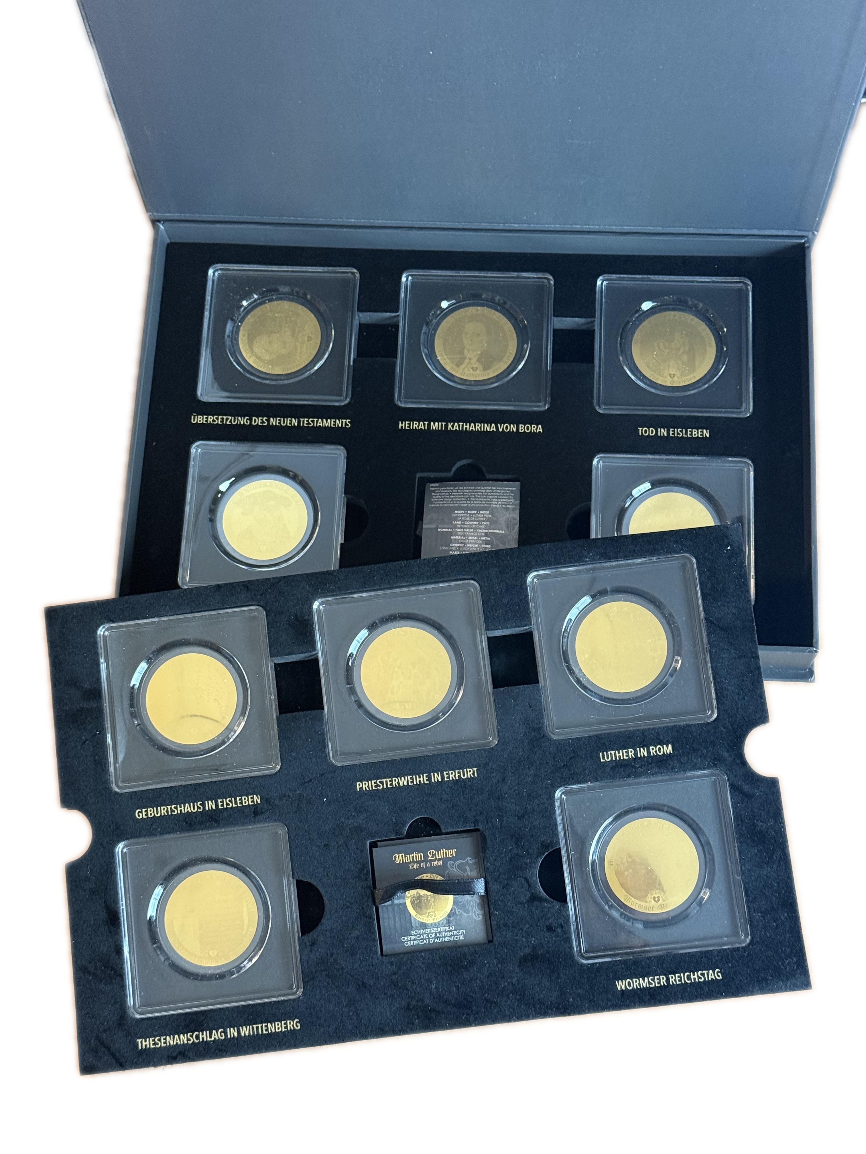Chad - “Martin Luther - Life of a Rebel” Series - 10×3,000 CFA Franc Gold Coins - .999 Gold, Approximately 1.555g ...