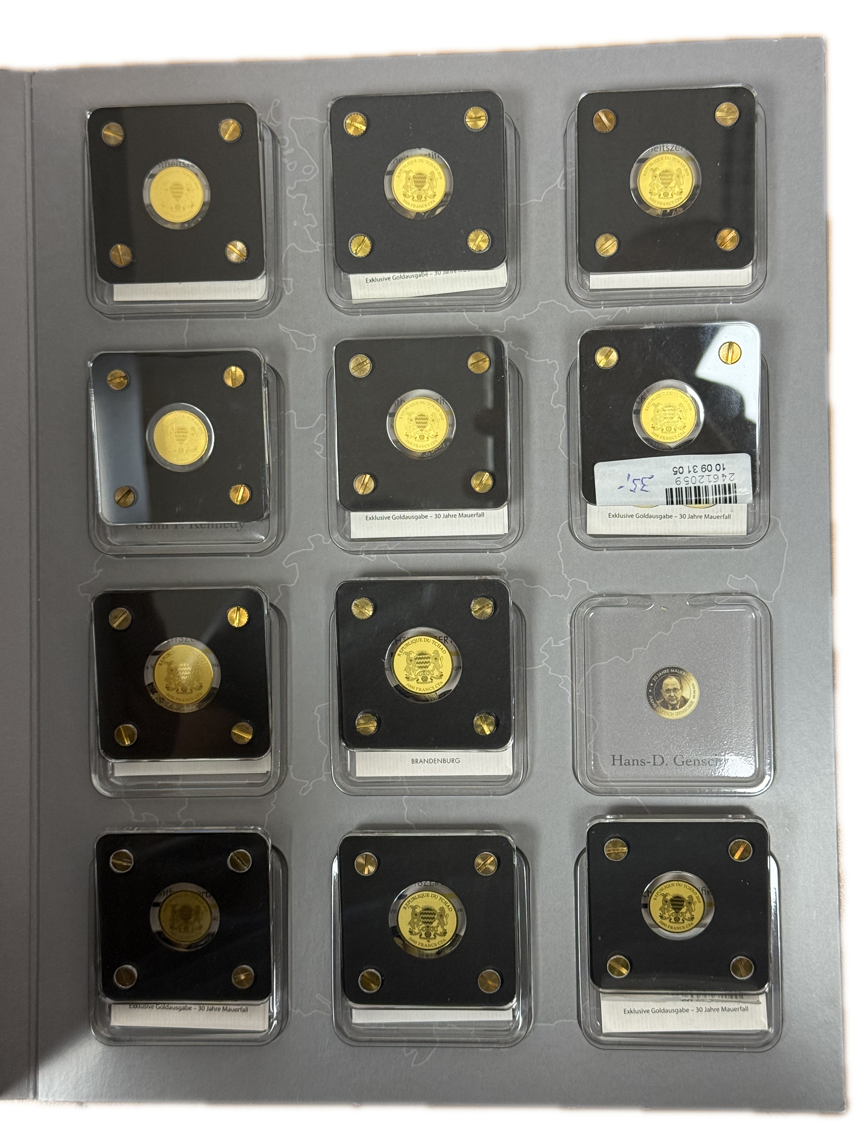 Chad - 30th Anniversary of the Fall of the Berlin Wall Collection - 11×3,000 Franc Coins - .999 Gold, Approximately ... - 1 1