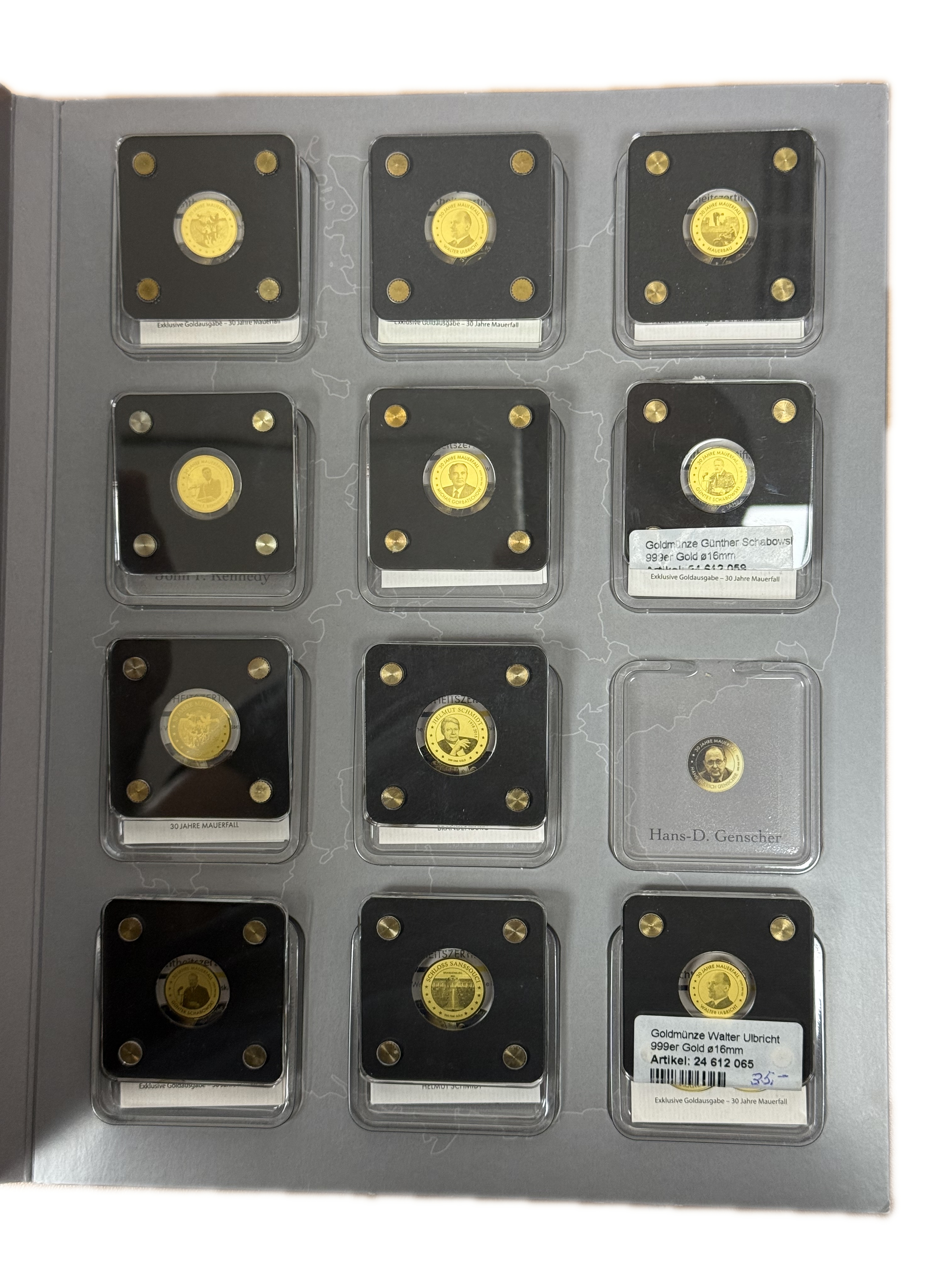 Chad - 30th Anniversary of the Fall of the Berlin Wall Collection - 11×3,000 Franc Coins - .999 Gold, Approximately ... - 1 2