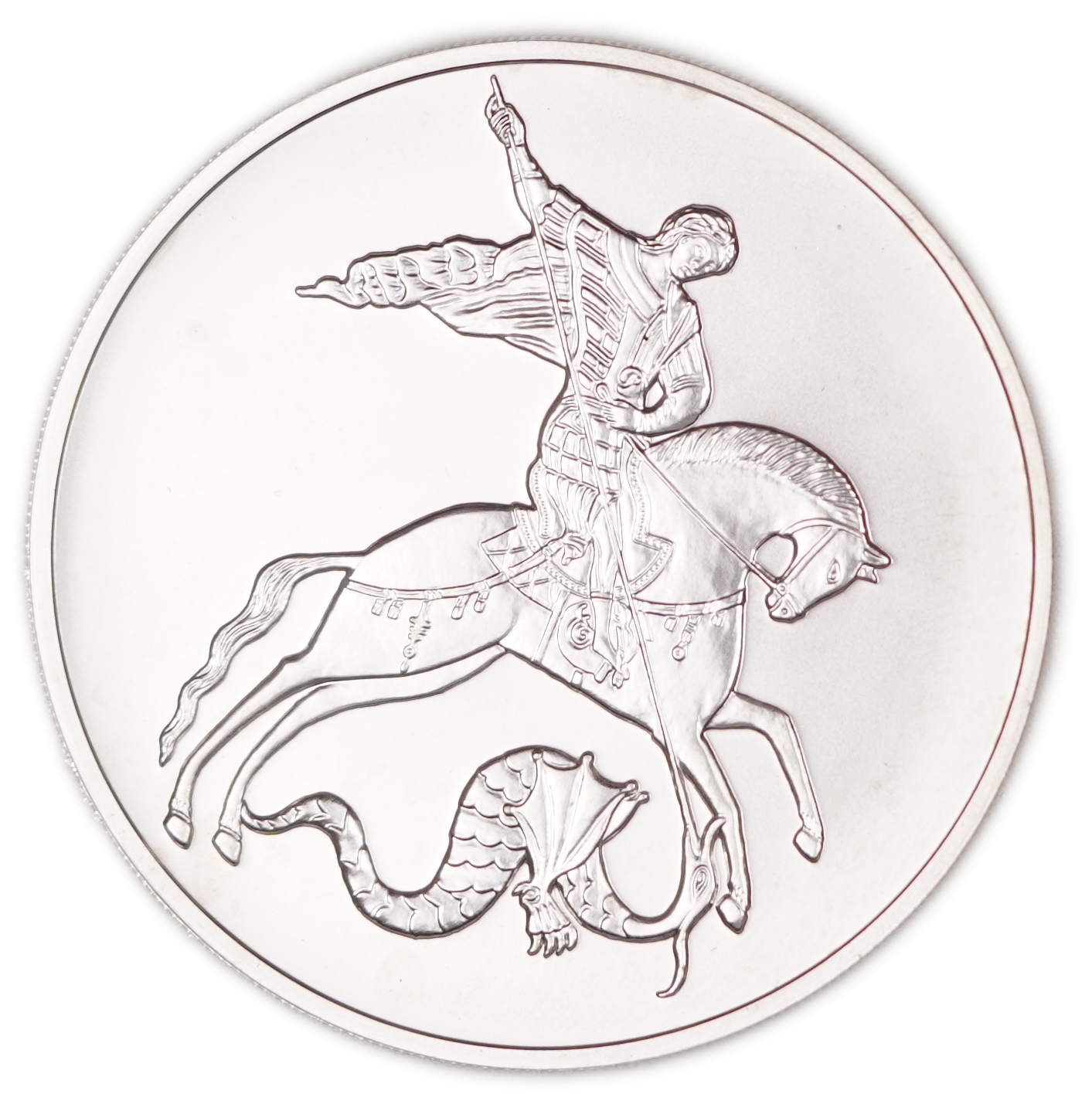 Russia - 3 Rubles 2021 - Saint George the Victorious - Silver 999, 31.1g (1 oz) - UNC - 1 1