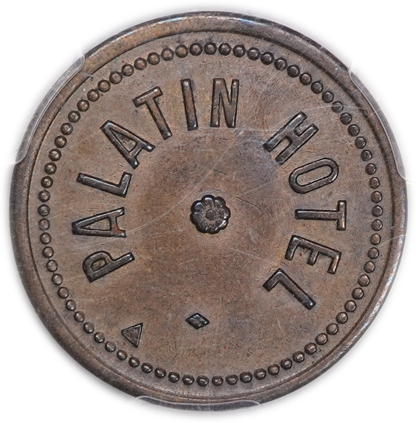 Palestine - 5 Piastres 1930 - Palatin Hotel - PCGS AU 58 - Haffner CC-5B - 1 1