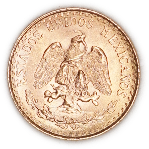 Mexico - 2 Pesos 1945 - KM# 461 - Gold 900, 1.67g (approx. 1.50g pure gold, 0.0483 oz) - Uncirculated - 1 3