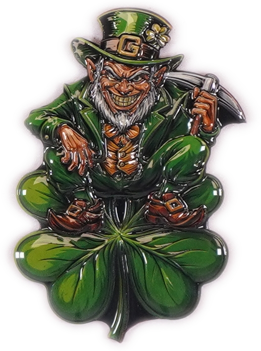 Bullion Bars - "Good Luck" Shaped Copper Bar - Leprechaun and Four-Leaf Clover - .999 Copper, 100g