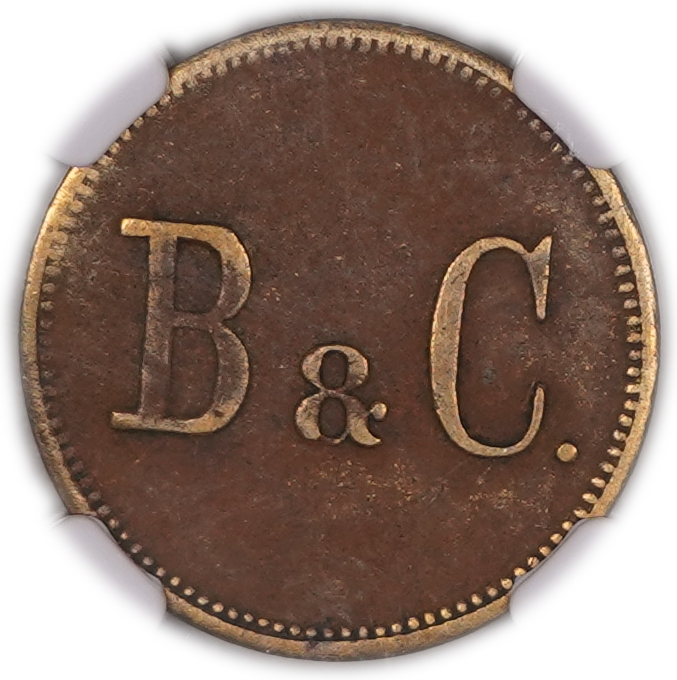 Palestine - Templar colonies tokens - 1/4 Para 1880-1917 - Small B&C (Breisch & Gesellschaft) - Very Rare - NGC XF ... - 1 1
