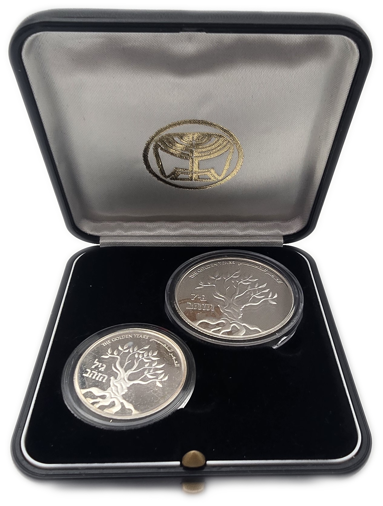 Israel - 1 and 2 Sheqalim 2005 - The Golden Years - Silver 925, 43.2g (approx. 39.96g pure silver, 1.28 oz) - Proof ... - 1 3