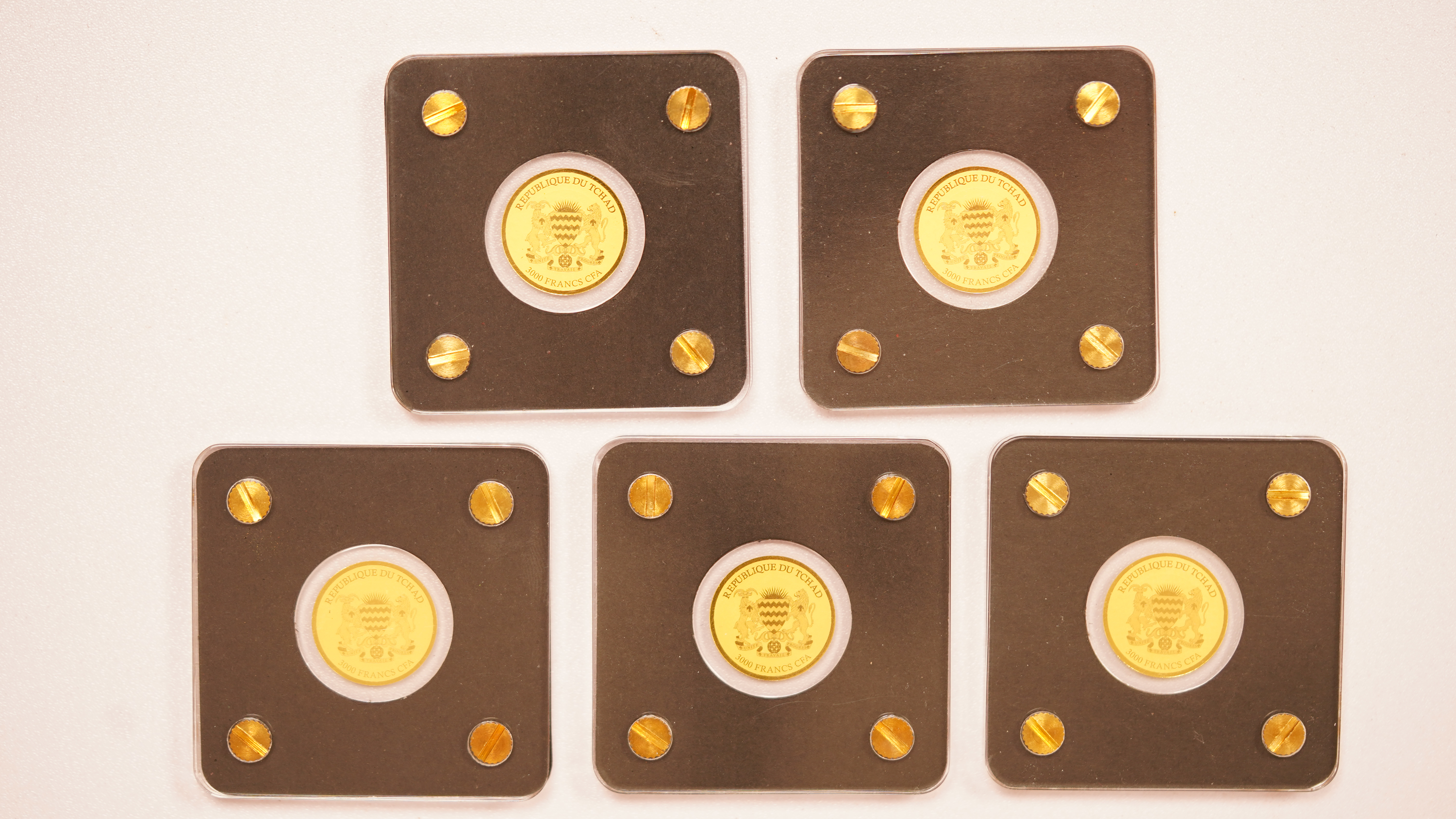 Chad - 3,000 Francs CFA - Wartburg Castle, Thuringia - Lot of 10 Gold 999 Coins, 1/500oz Each (approx. 0.62g Pure ... - 1 3