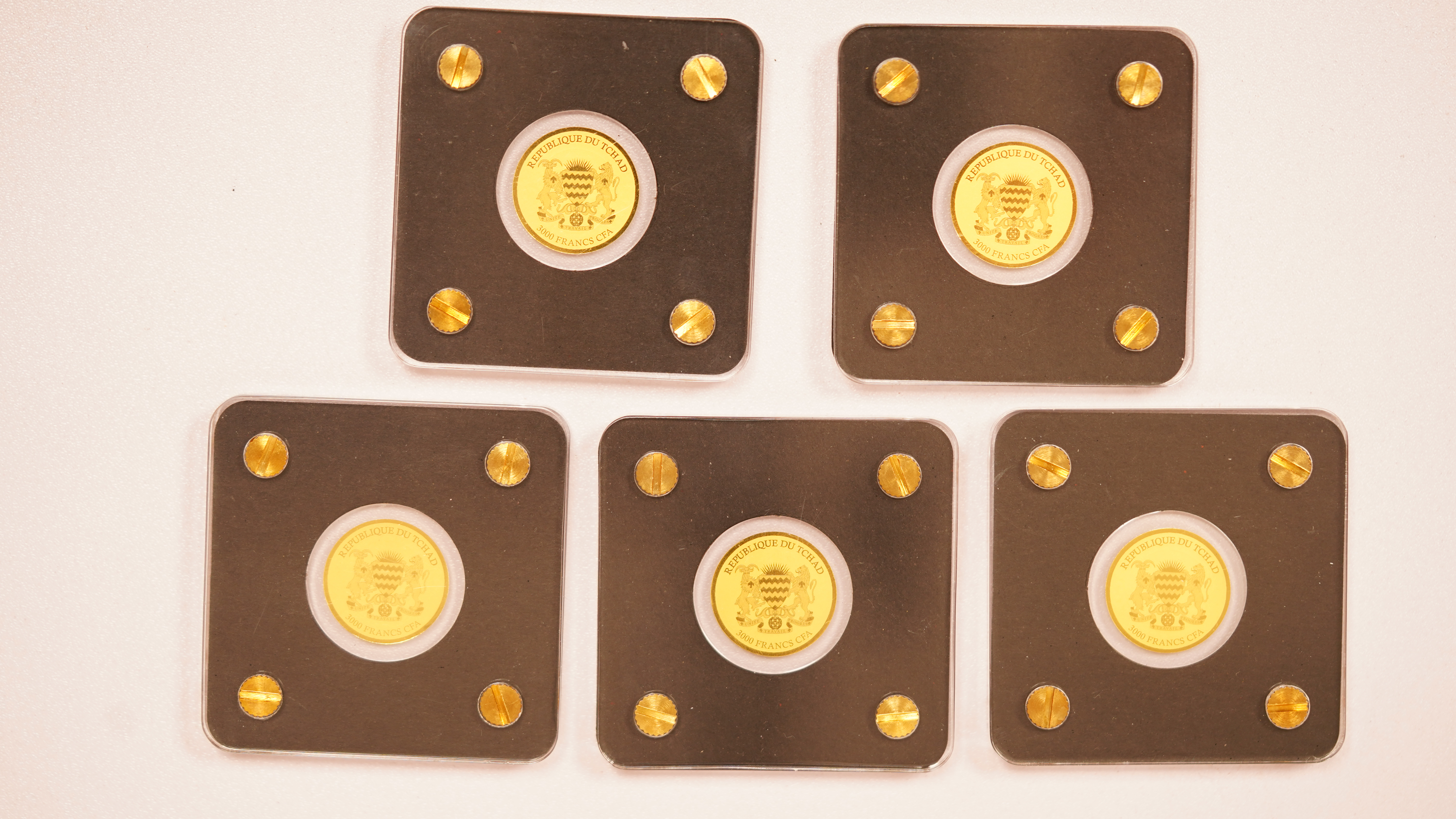 Chad - 3,000 Francs CFA - Wartburg Castle, Thuringia - Lot of 10 Gold 999 Coins, 1/500oz Each (approx. 0.62g Pure ... - 1 5