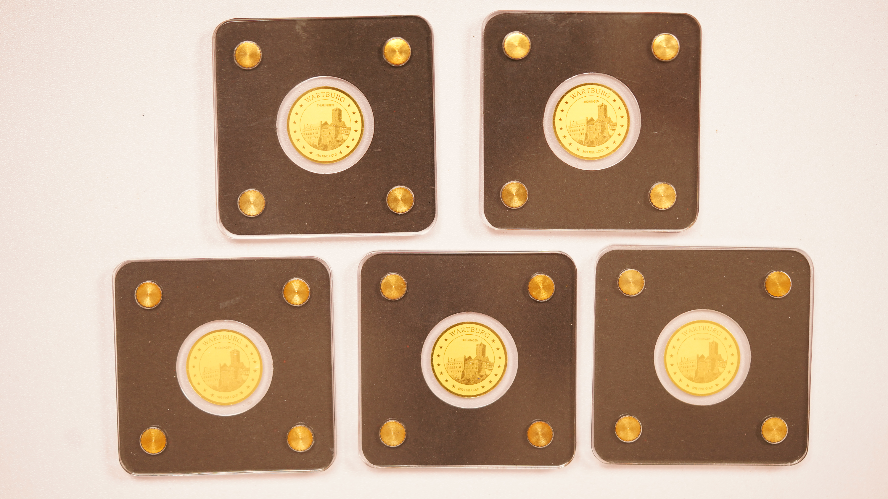 Chad - 3,000 Francs CFA - Wartburg Castle, Thuringia - Lot of 10 Gold 999 Coins, 1/500oz Each (approx. 0.62g Pure ... - 1 4