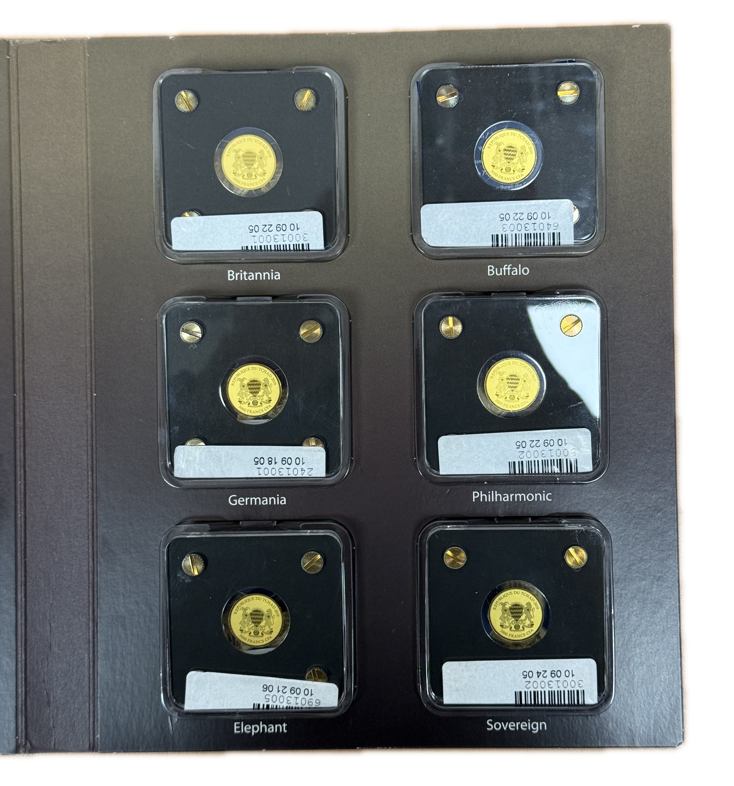 Chad - Set of 12 Gold Coins 3,000 Francs 2019 - Bullion Coins of the World - .999 Gold, Approx. 0.746g (Approx. ... - 1 2