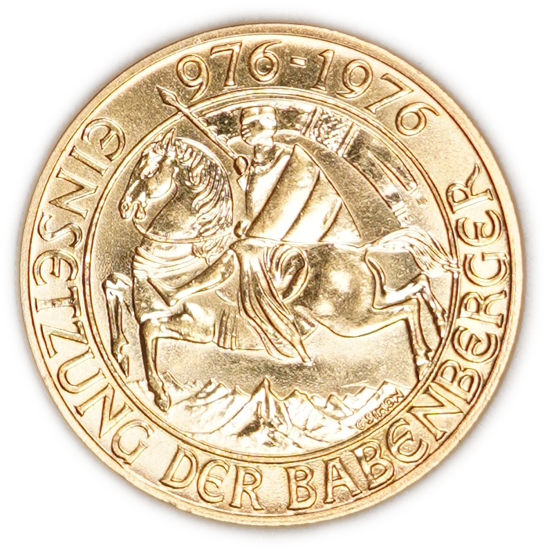 Austria - 1000 Schilling 1976 - Millennium of the Babenberg Dynasty - KM# 2933 - Gold 900, 13.5g (approx. 12.15g ... - 1 0
