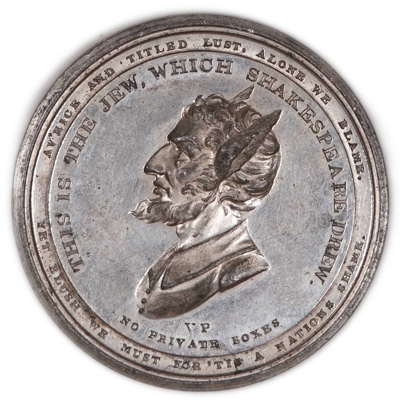 Judaica / Zionism - England, Antisemitic Medal “The Jew Which Shakespeare Drew”, Late 18th Century - 1 0