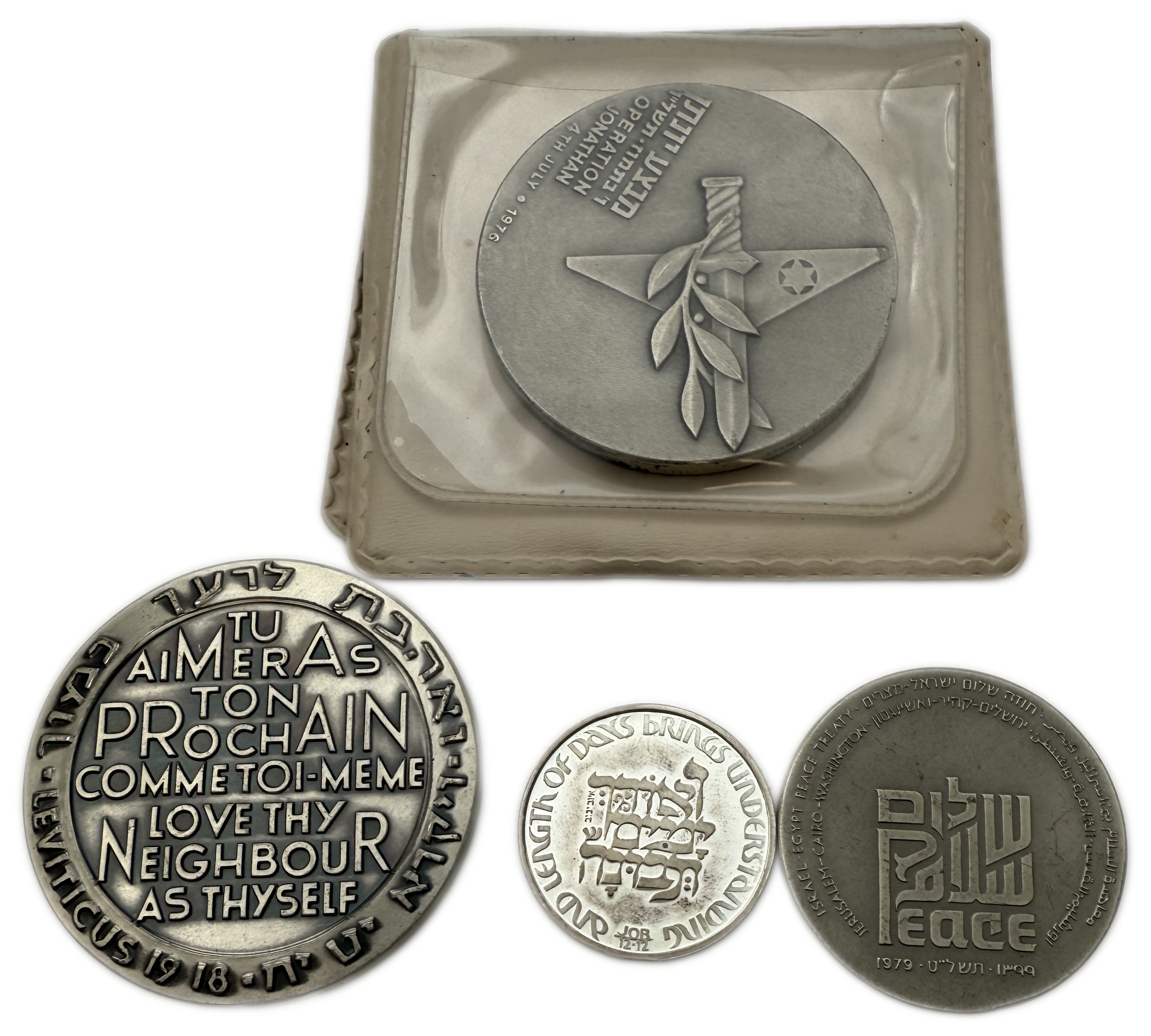 Israel - Lot of 4 Silver 935 Medals, Total 292g (273.02g net silver, 8.78 oz) - Israel Government Coins and Medals ... - 1 0