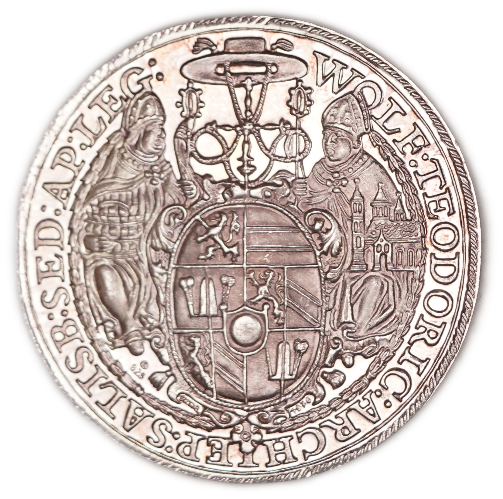 Austria / Salzburg - Tower Taler 1594/1976, Wolf Dietrich von Raitenau - Restrike - .925 Silver, Weight According ... - 1 0