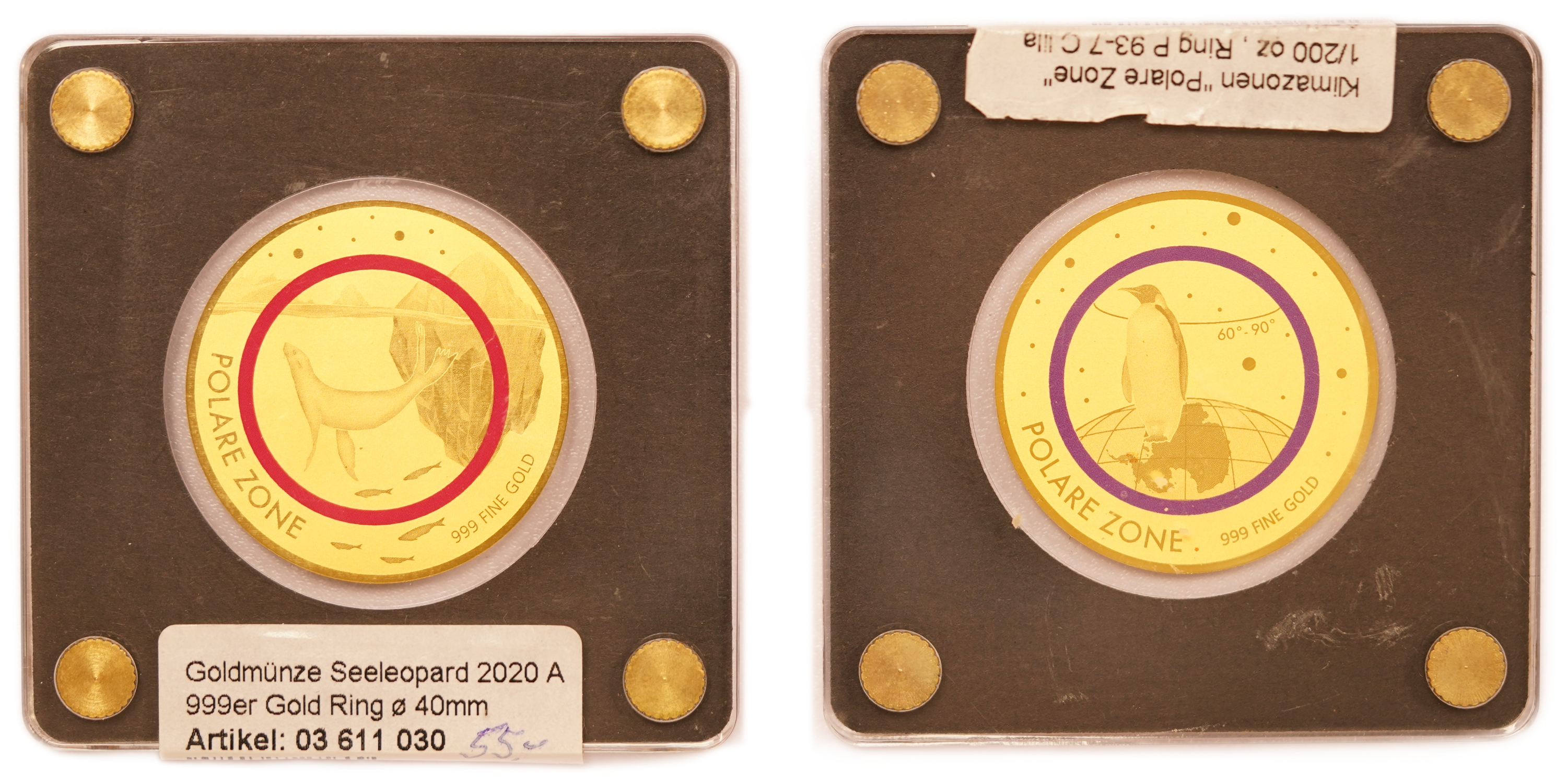 Chad - 5,000 Francs CFA 2020 - Polar Climate Zone - Lot of 3 Gold 999 Coins, 1/200oz Each (approx. 0.47g Pure Gold ... - 1 2