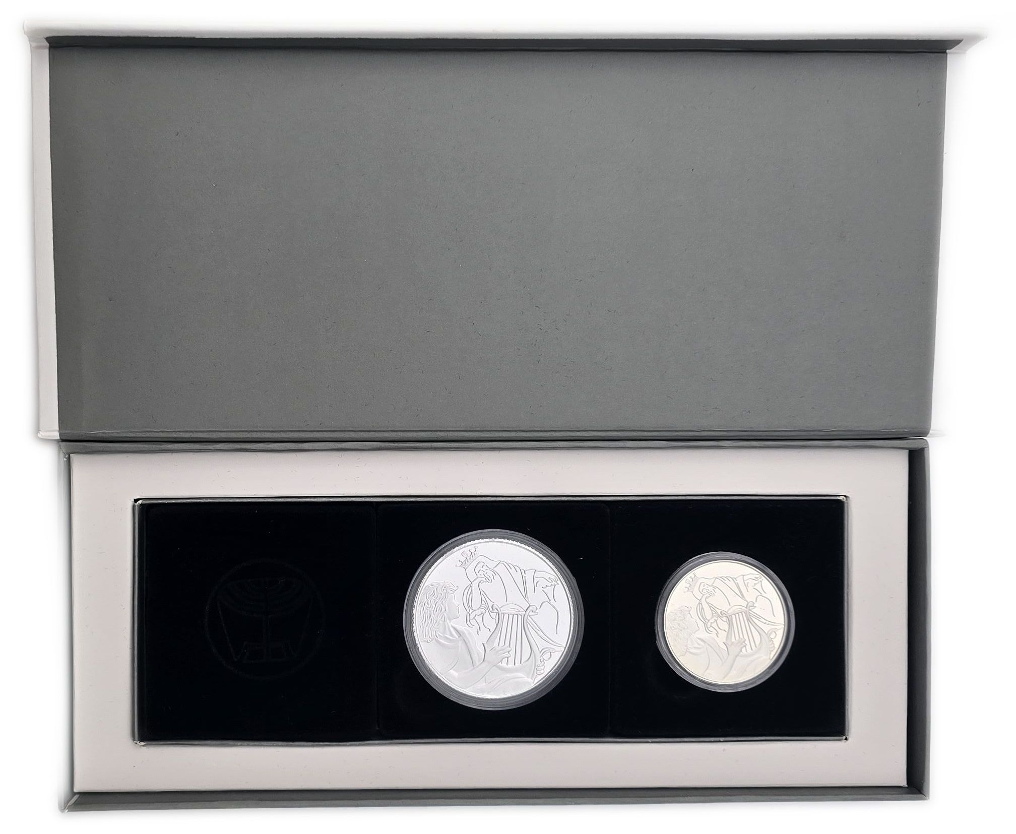 Israel - 1 and 2 Sheqalim 2013 - David Playing for Saul - Silver 925 and 999, 45.5g (approx. 44.42g pure silver ... - 1 3