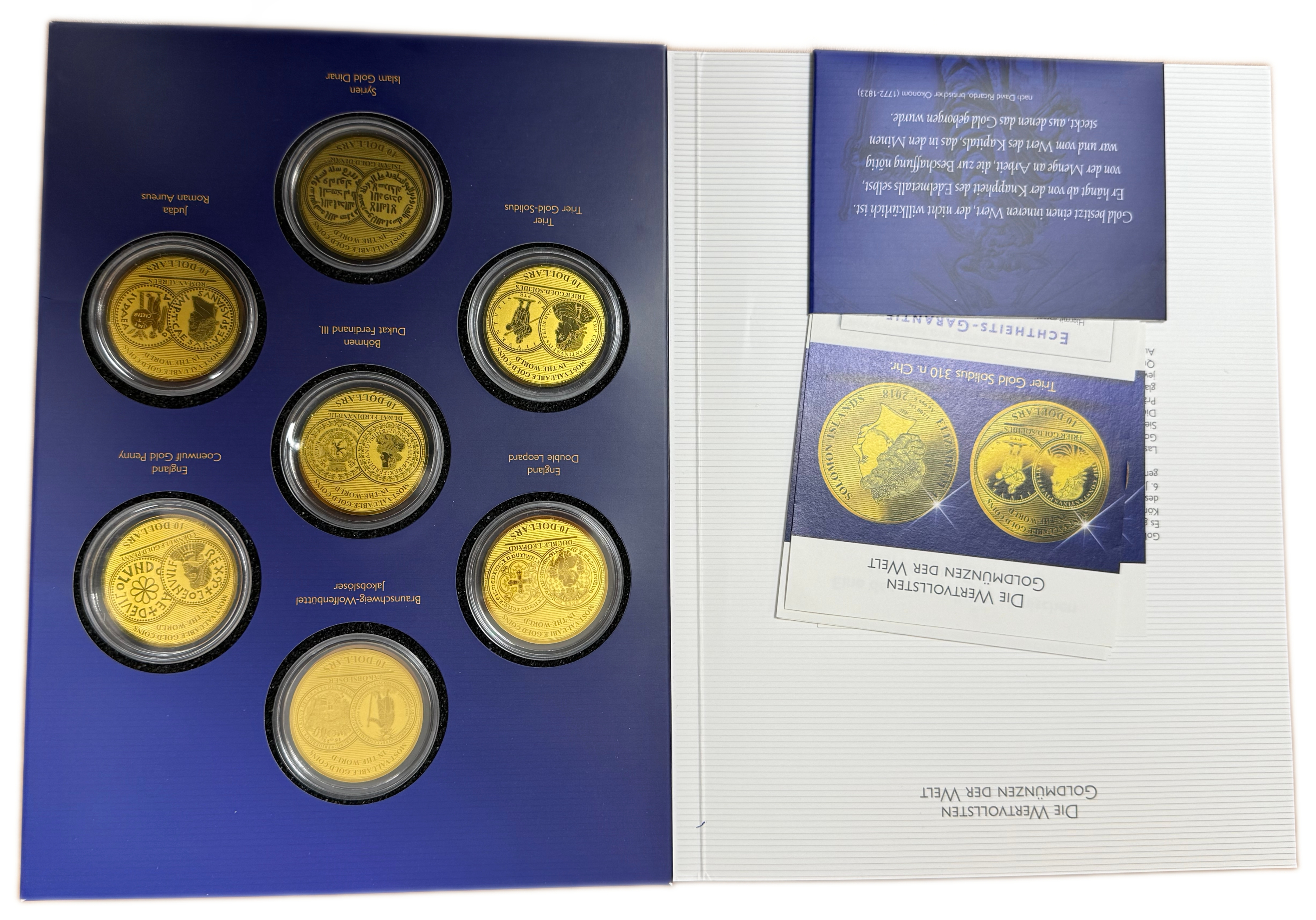Solomon Islands - “The World’s Most Valuable Gold Coins” Series 2018 - 7×10 Dollar Coins - .999 Gold, Approximately ...