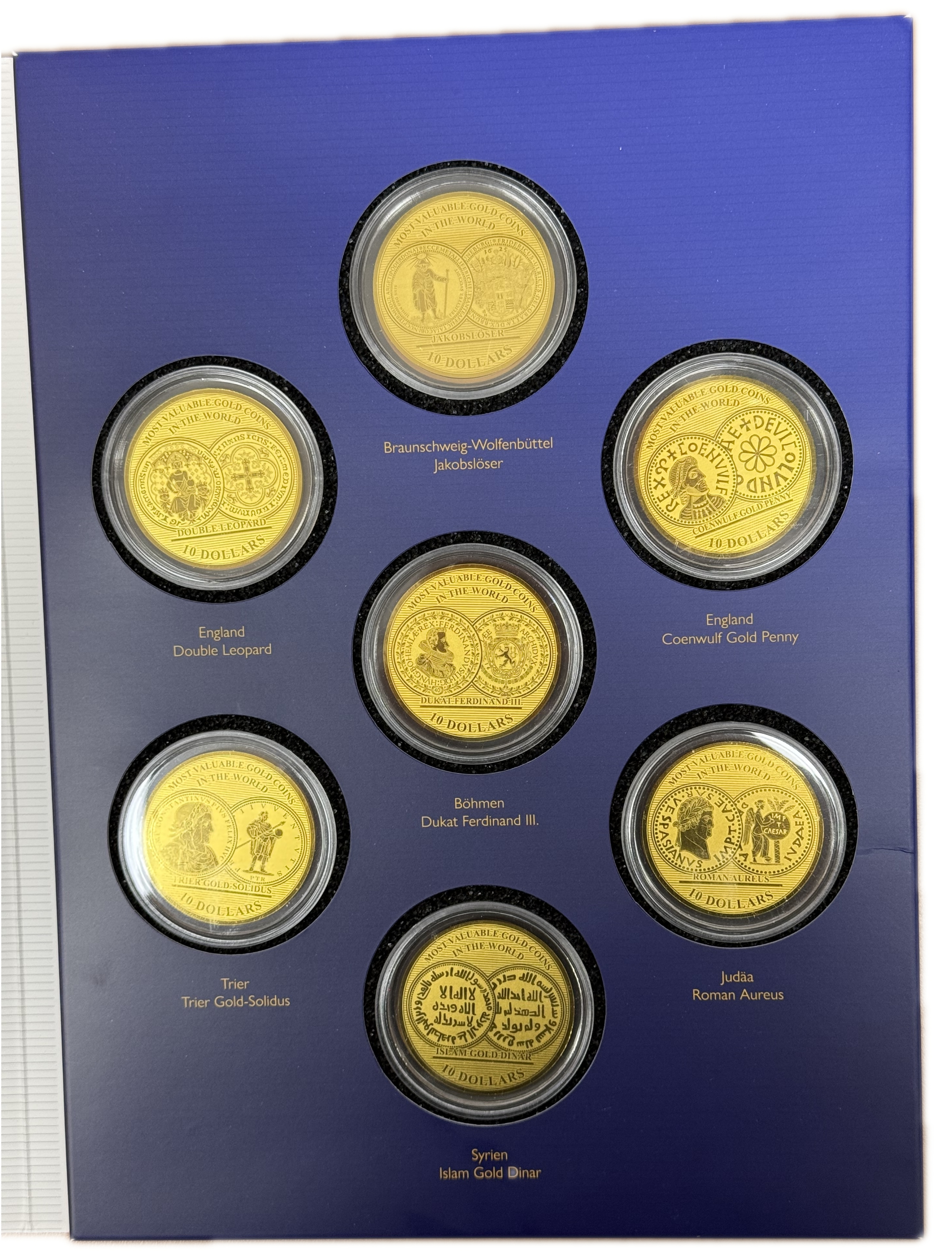 Solomon Islands - “The World’s Most Valuable Gold Coins” Series 2018 - 7×10 Dollar Coins - .999 Gold, Approximately ... - 1 1