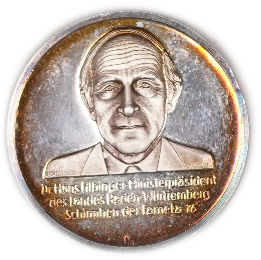 Germany - Fameta 76 Silver Medal, Dr. Hans Filbinger, International Exhibition for Metalworking Machinery ... - 1 0