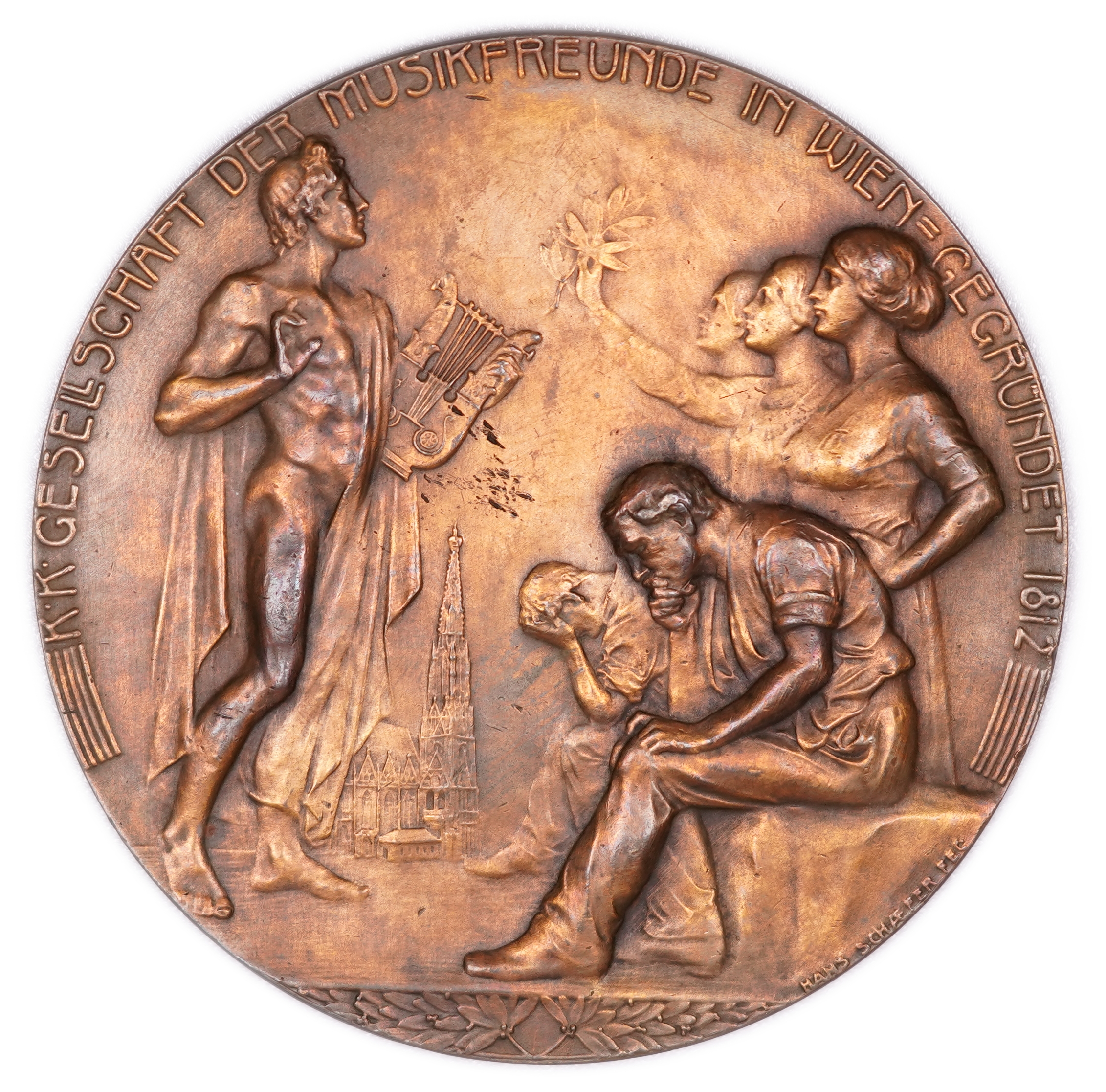 Austria - Vienna - Centenary Medal of the Imperial and Royal Society of the Friends of Music, 1812-1912 - Bronze, 75 mm - 1 1