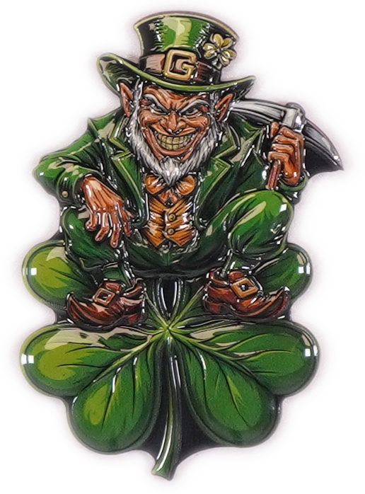Bullion Bars - "Good Luck" Shaped Copper Bar - Leprechaun and Four-Leaf Clover - .999 Copper, 100g