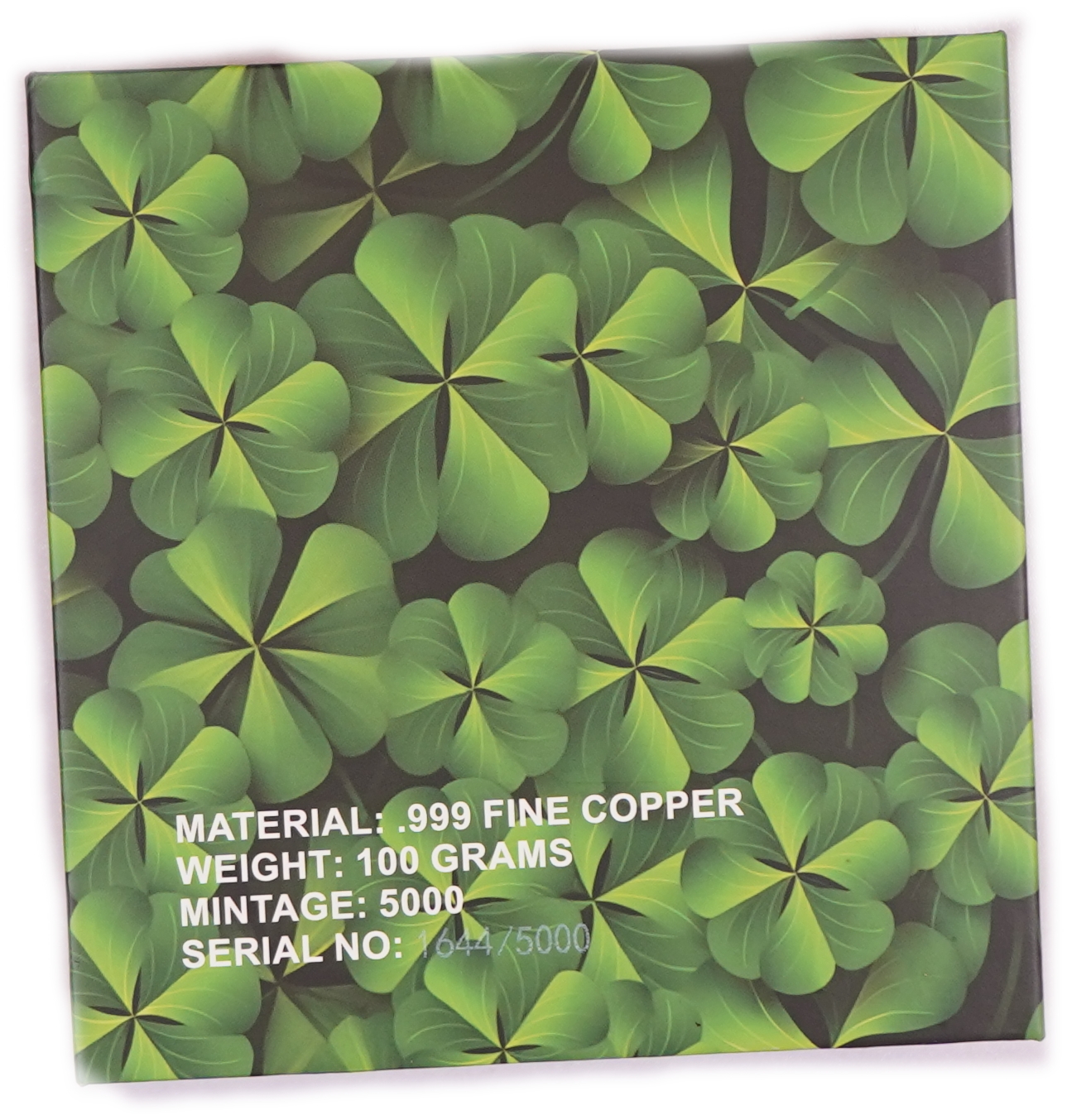 Bullion Bars - "Good Luck" Shaped Copper Bar - Leprechaun and Four-Leaf Clover - .999 Copper, 100g - 1 4