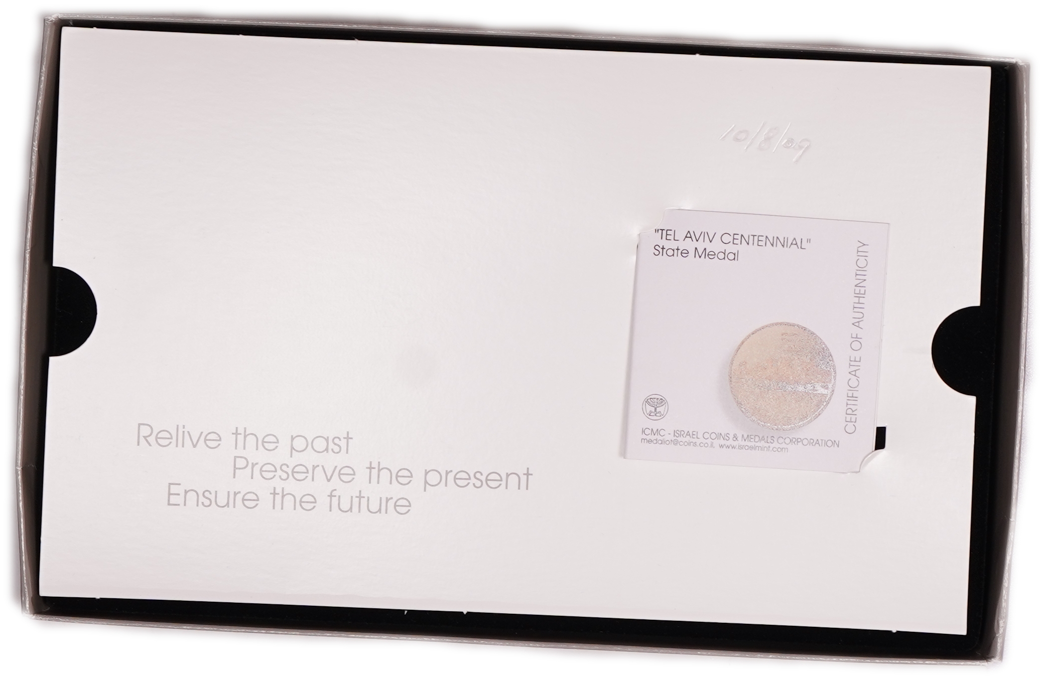 Israel - Pair of State Medals 2009 - Tel Aviv-Jaffa Centennial - Silver 925 and Bronze, 49g Each (approx. 45.33g ... - 1 10
