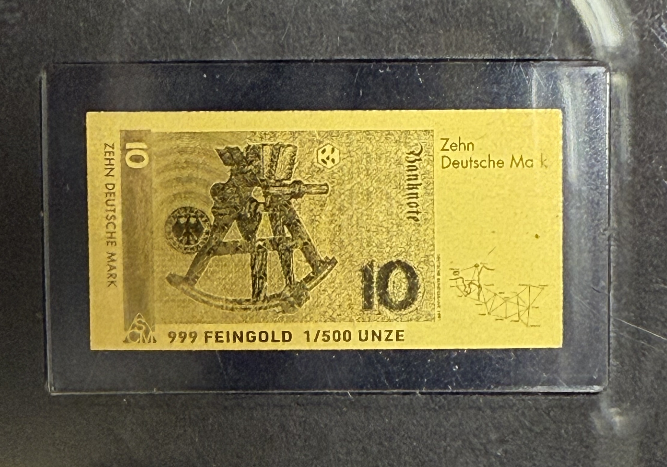Germany - Set of 12 Miniature Gold Bars - German and Euro Banknotes - .999 Gold, Approx. 0.746g (Approx. 0.746g Net ... - 1 12