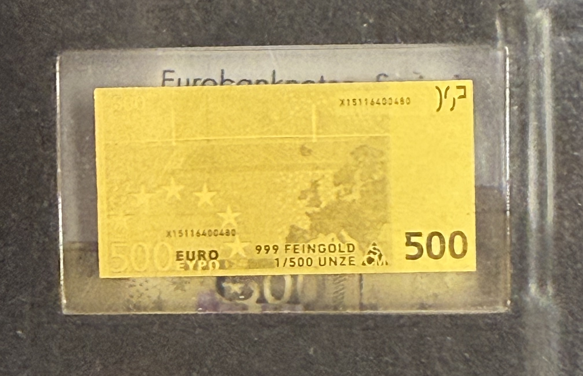 Germany - Set of 12 Miniature Gold Bars - German and Euro Banknotes - .999 Gold, Approx. 0.746g (Approx. 0.746g Net ... - 1 23