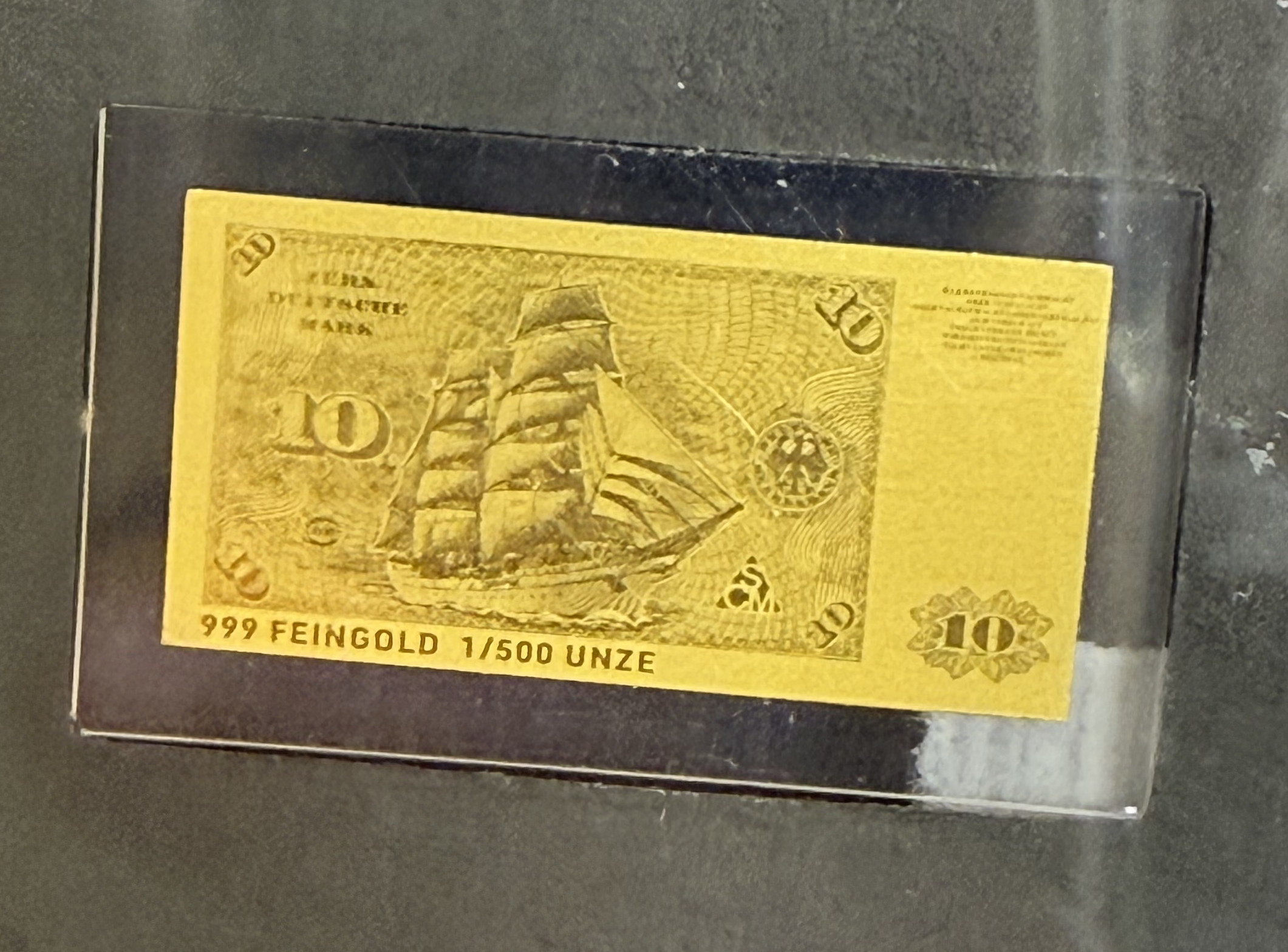 Germany - Set of 12 Miniature Gold Bars - German and Euro Banknotes - .999 Gold, Approx. 0.746g (Approx. 0.746g Net ... - 1 16