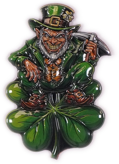 Bullion Bars - "Good Luck" Shaped Copper Bar - Leprechaun and Four-Leaf Clover - .999 Copper, 100g