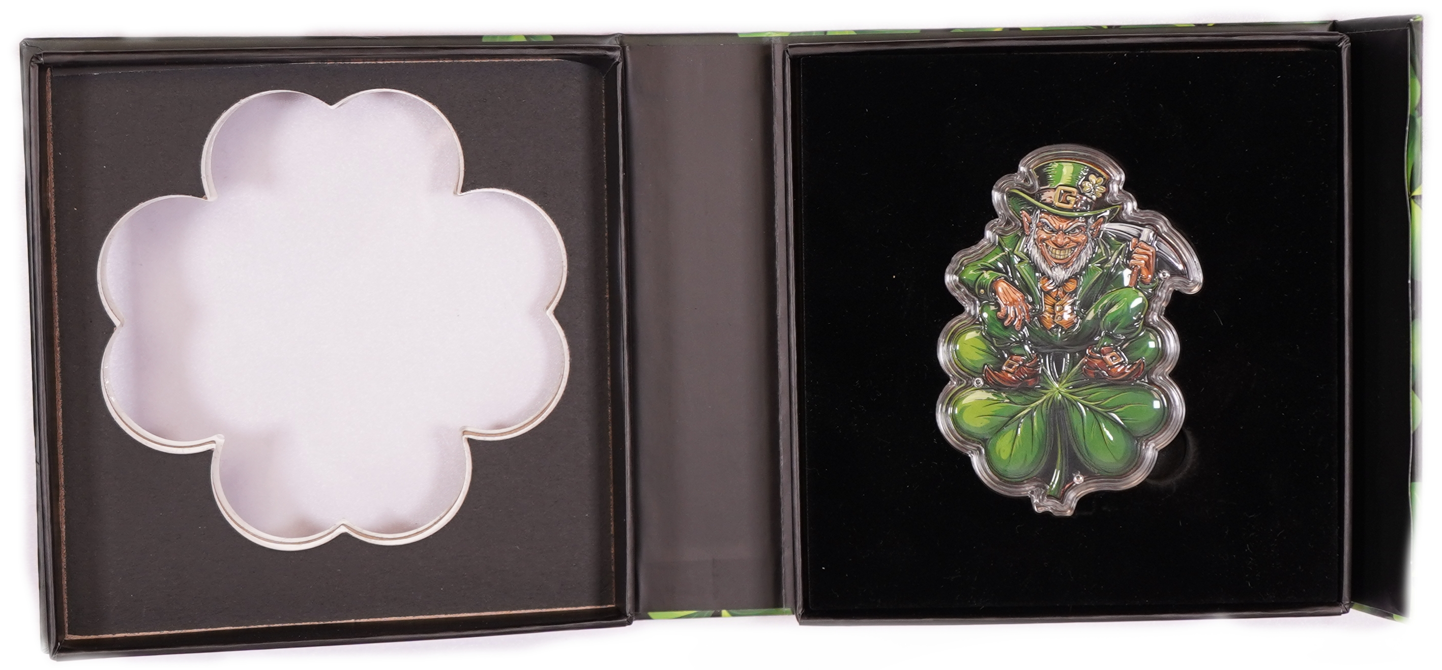 Bullion Bars - "Good Luck" Shaped Copper Bar - Leprechaun and Four-Leaf Clover - .999 Copper, 100g - 1 2