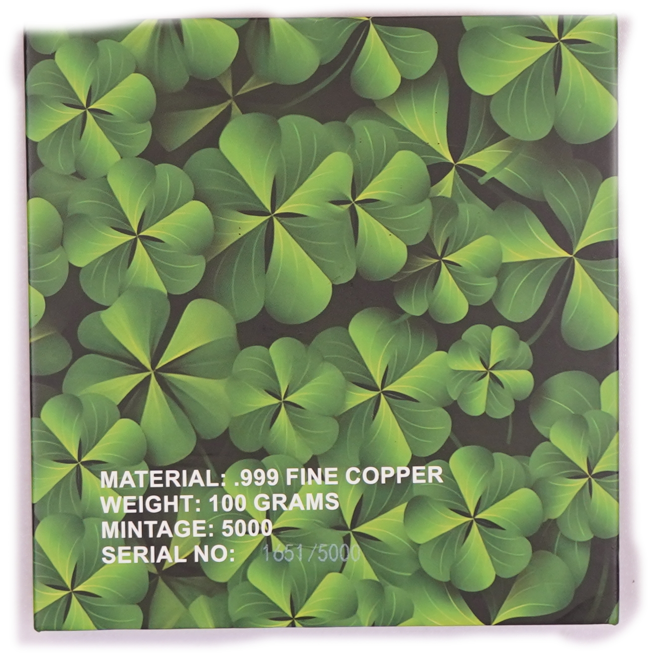 Bullion Bars - "Good Luck" Shaped Copper Bar - Leprechaun and Four-Leaf Clover - .999 Copper, 100g - 1 4