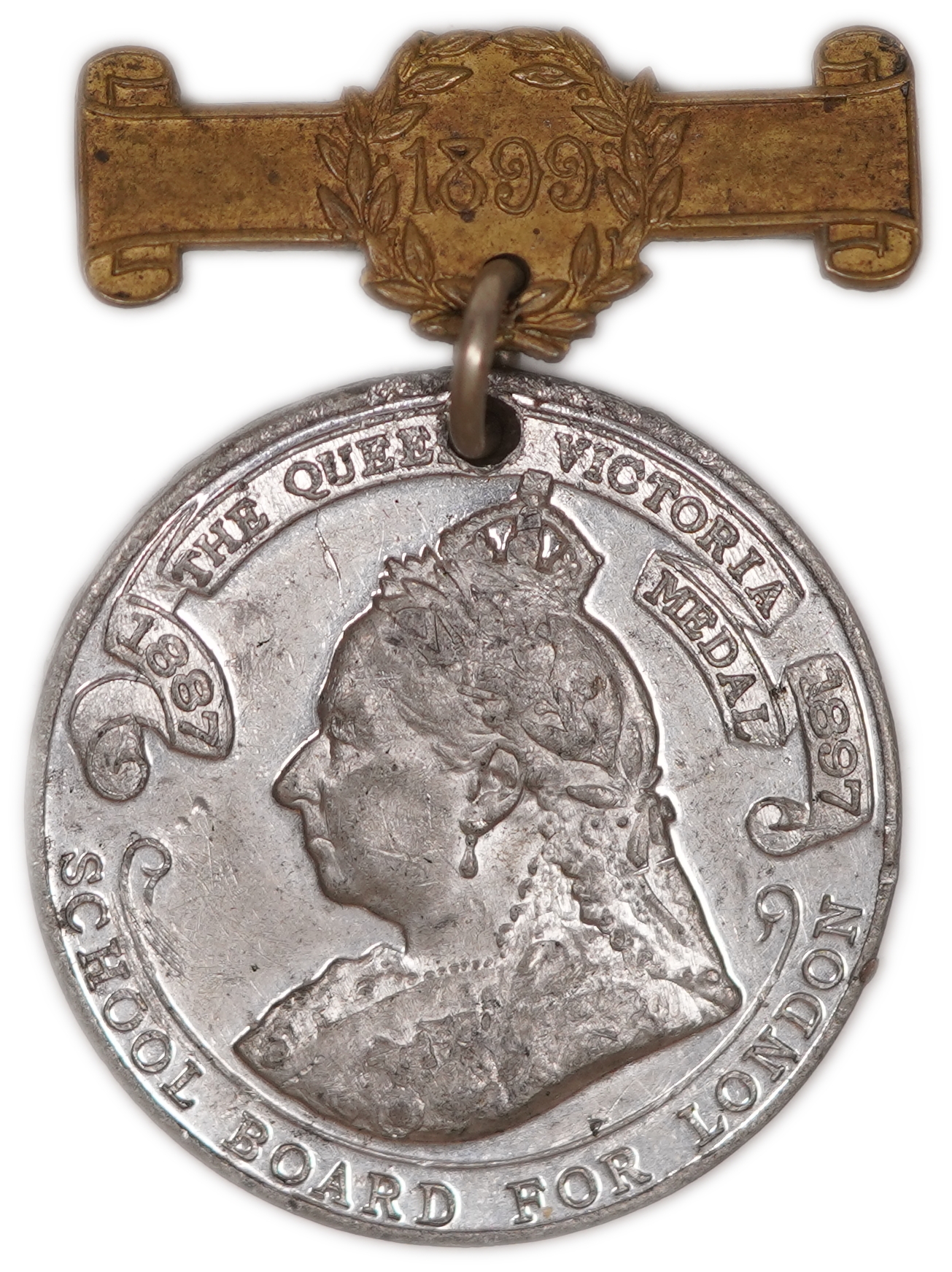 Judaica / Zionism - Great Britain, "The Queen Victoria Medal" School Award Medal - 1899 - Silver - 1 0